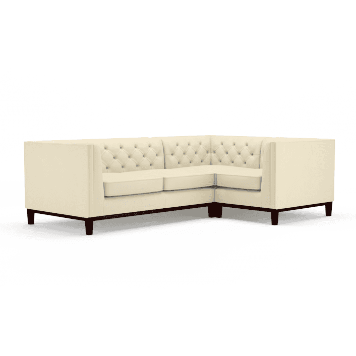 Sofa by Saxon - Sloane Corner Unit 2X1 - Hand-Burnished Leather - Birch Ivory - EB London