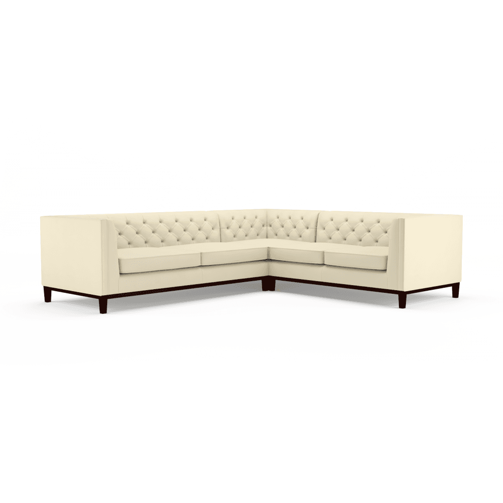 Sofa by Saxon - Sloane Corner Unit 3X2 - Hand-Burnished Leather - Birch Ivory - EB London