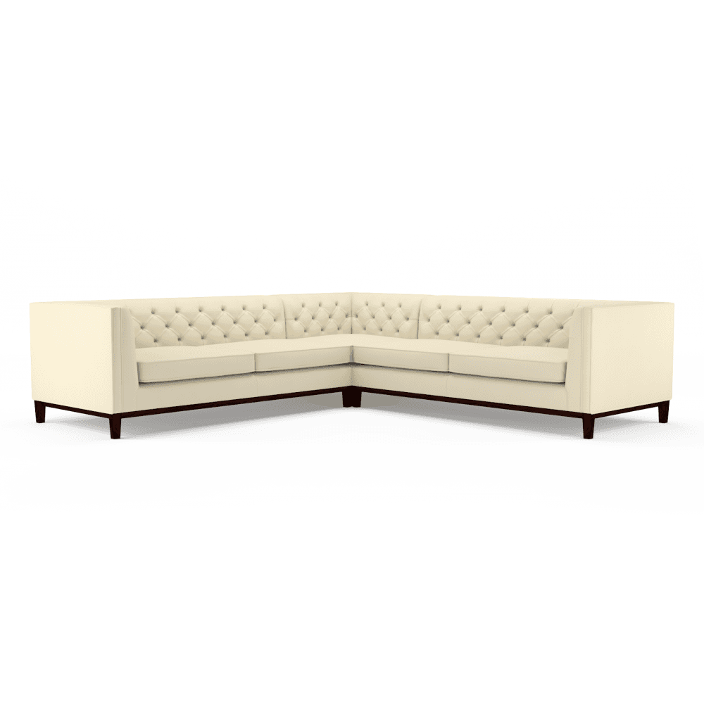 Sofa by Saxon - Sloane Corner Unit 3X3 - Hand-Burnished Leather - Birch Ivory - EB London