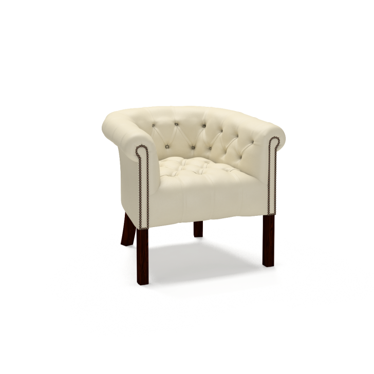 Sofa by Saxon - Harris Tub Chair - Hand-Burnished Leather - Birch Ivory - EB London