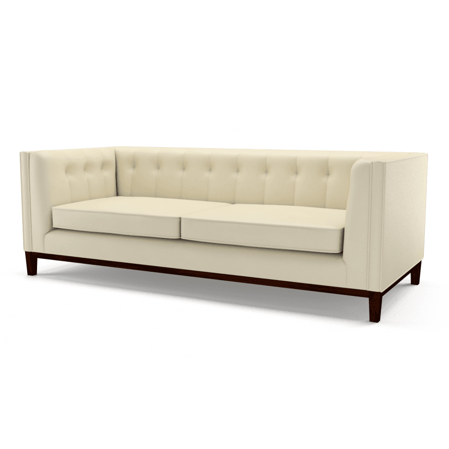 Sofa by Saxon - Henley 3 Seater Sofa - Hand-Burnished Leather - Birch Ivory - EB London