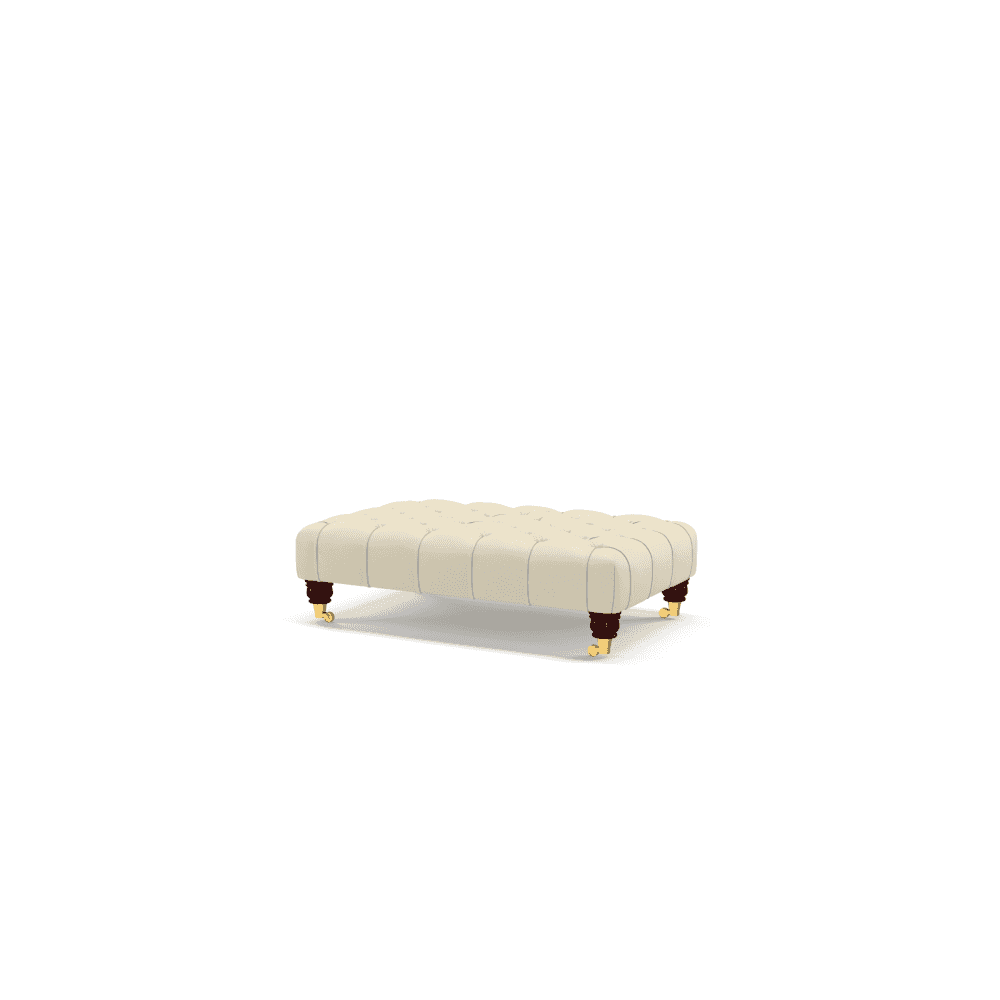 Sofa by Saxon - Pimlico Footstool - Hand-Burnished Leather - Birch Ivory - EB London
