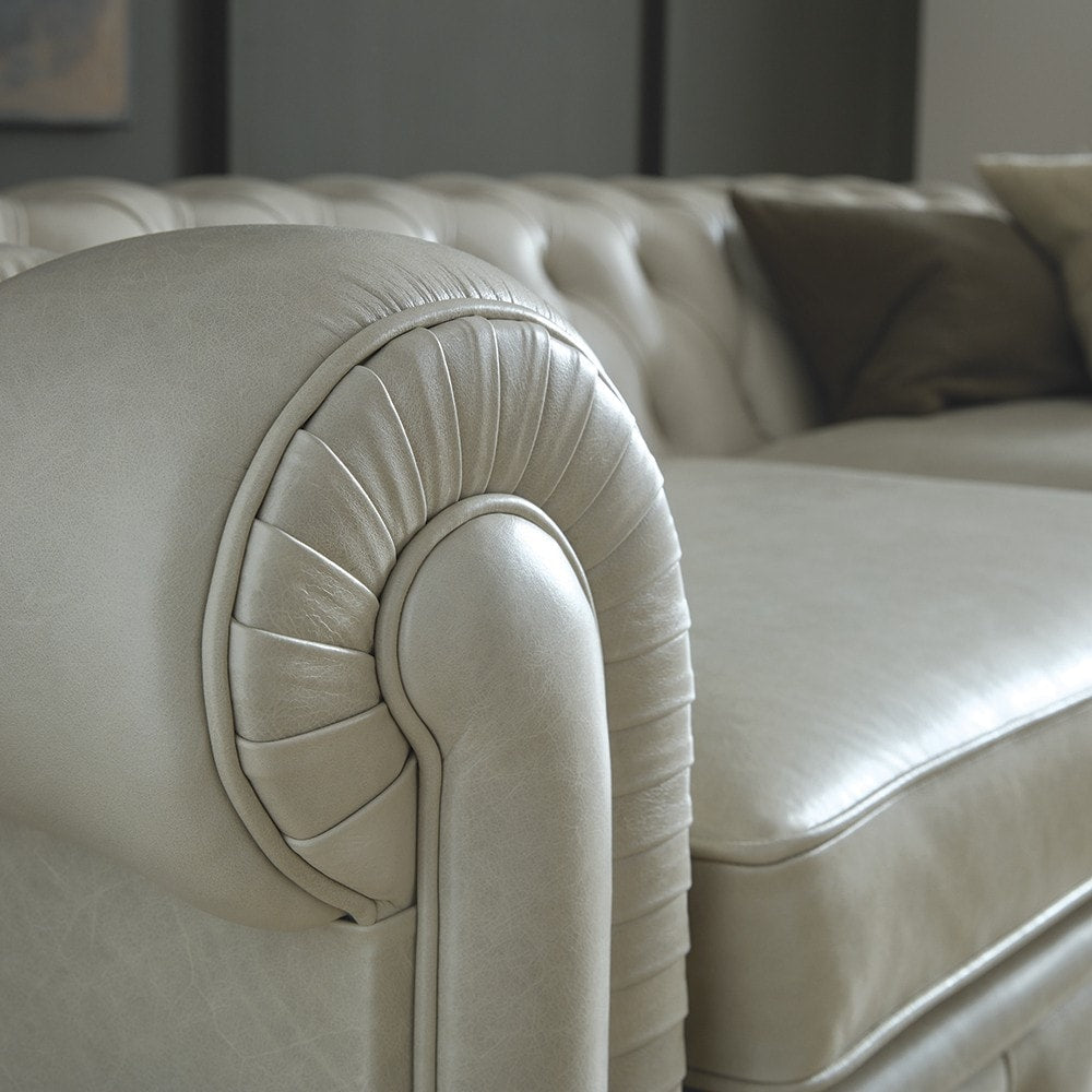 Sofa by Saxon - Stamford 4 Seater Sofa - Hand-Burnished Leather - EB London