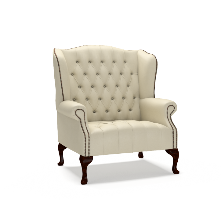 Sofa by Saxon - Stirling 1.5 Seater Sofa - Hand-Burnished Leather - Birch Ivory - EB London