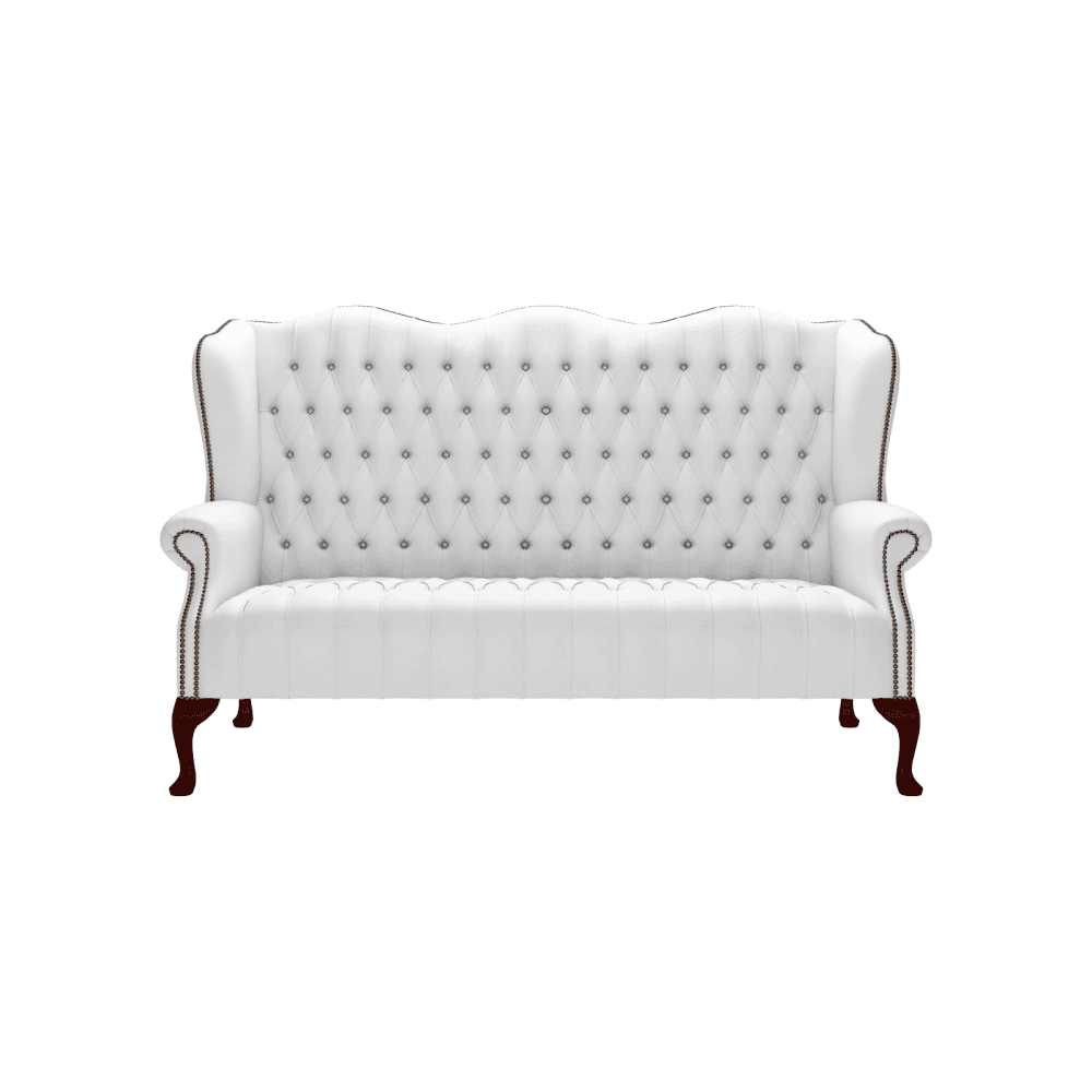 Sofa by Saxon - Stirling 3 Seater Sofa - Hand-Burnished Leather - Birch White - EB London