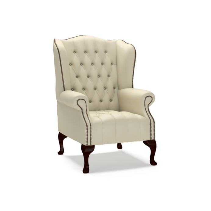 Sofa by Saxon - Stirling Chair - Hand-Burnished Leather - Birch Ivory - EB London
