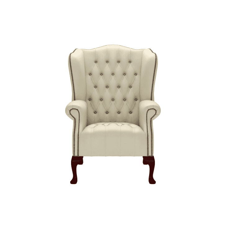 Sofa by Saxon - Stirling Chair - Hand-Burnished Leather - Birch Ivory - EB London