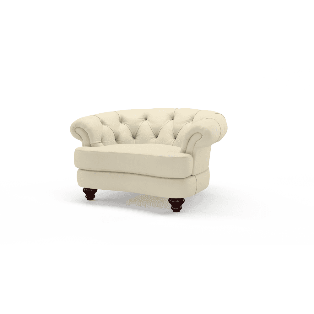 Sofa by Saxon - Stockwood 1.5 Seater Sofa - Hand-Burnished Leather - Birch Ivory - EB London