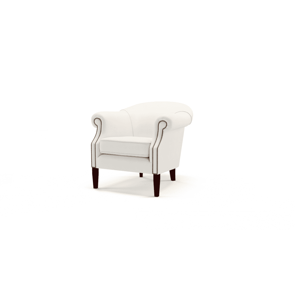 Sofa by Saxon - Shelly Tub Chair - Hand-Burnished Leather - Birch White - EB London