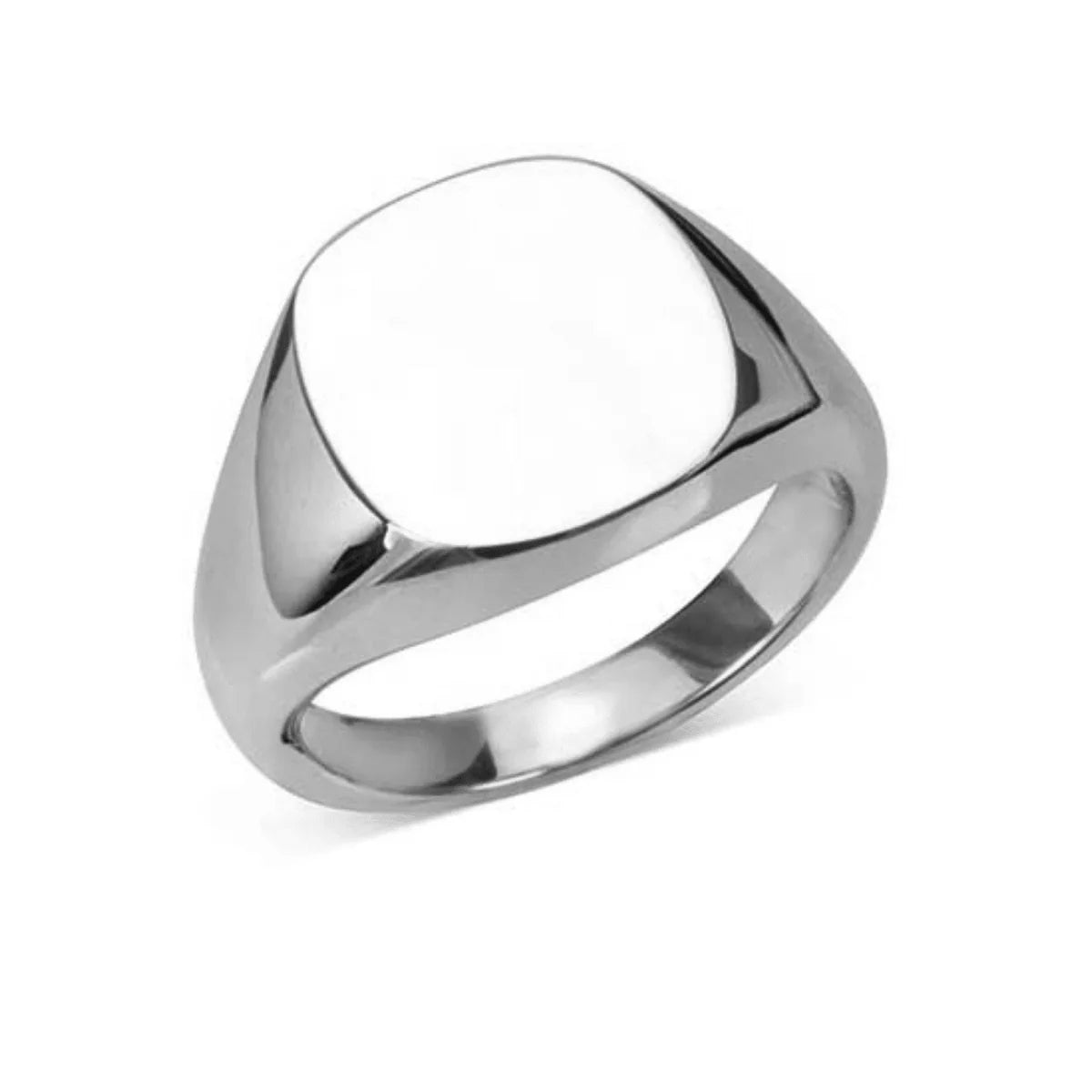 Deakin & Francis sterling silver cushion signet ring, 12x10mm, handcrafted in Birmingham, at EB London