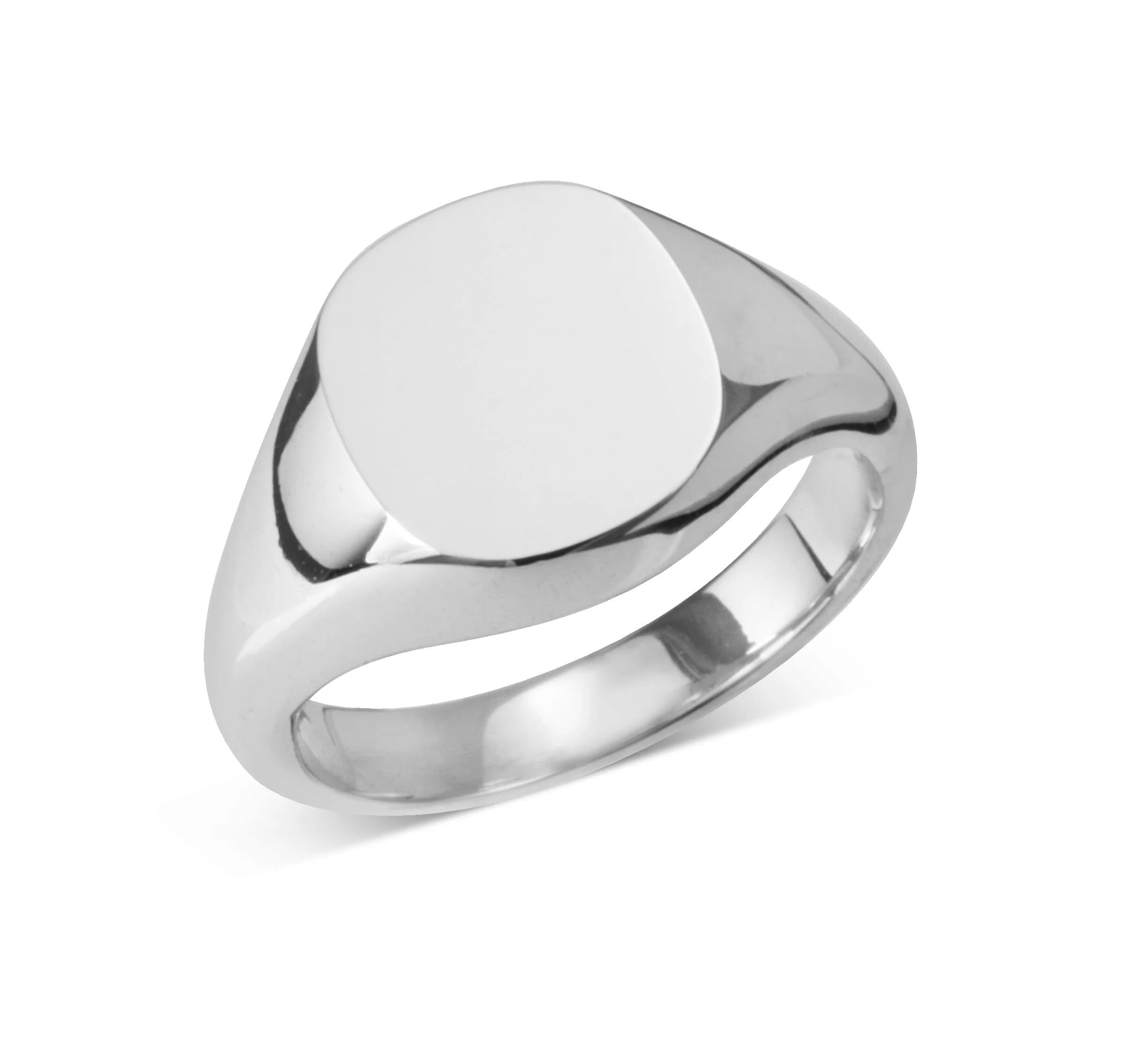 Deakin & Francis sterling silver cushion signet ring, 9x11mm, handcrafted in Birmingham, at EB London