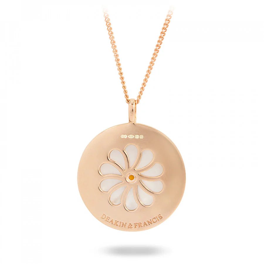 Silver Large Pendant White Mother - of - Pearl and Aquamarine – Deakin & Francis - EB London