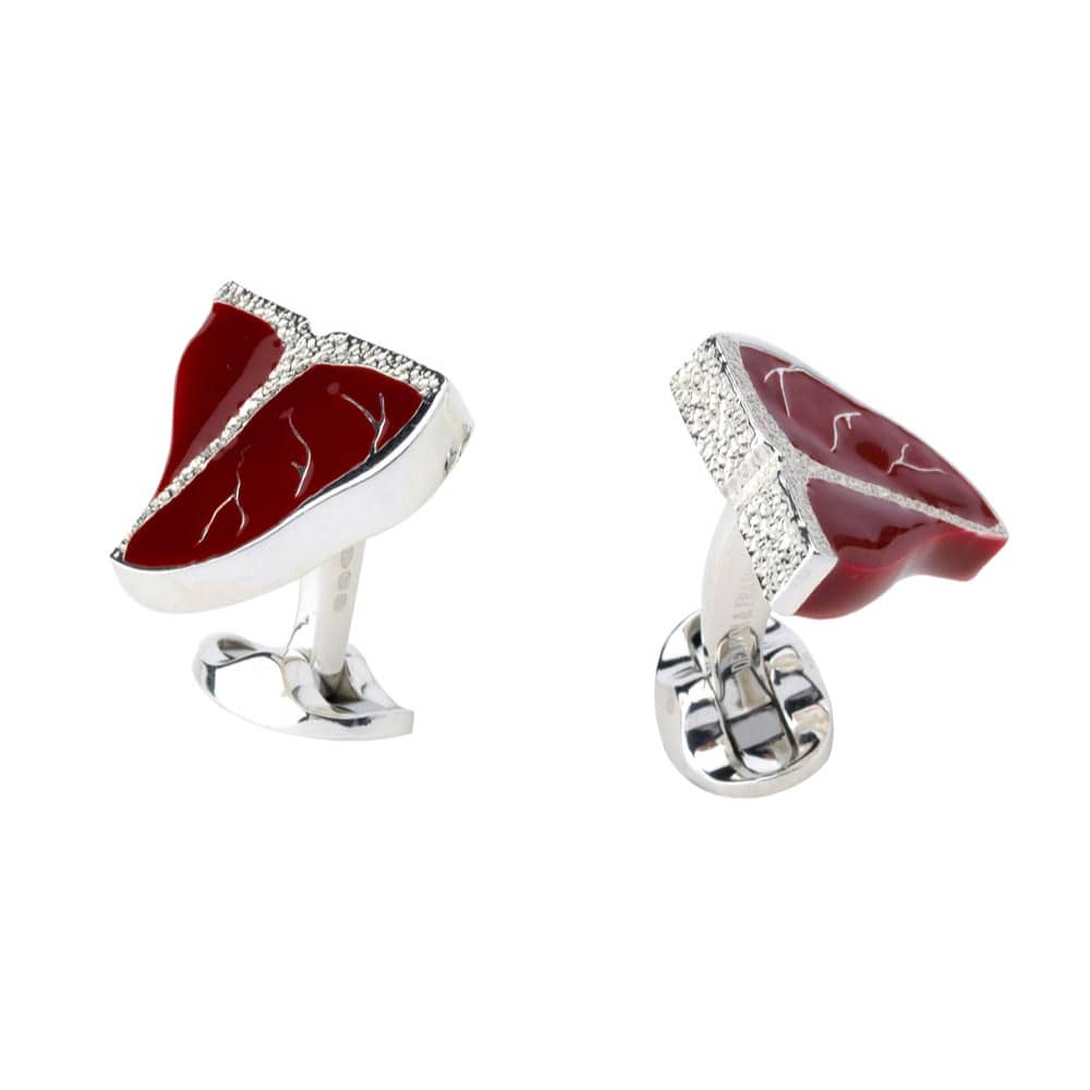 Silver T-Bone Steak Cufflinks - Deakin & Francis | EB London
