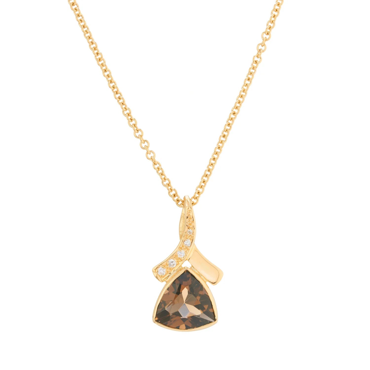 Smoky Quartz Diamond Gold Pendant - Deakin & Francis - EB London