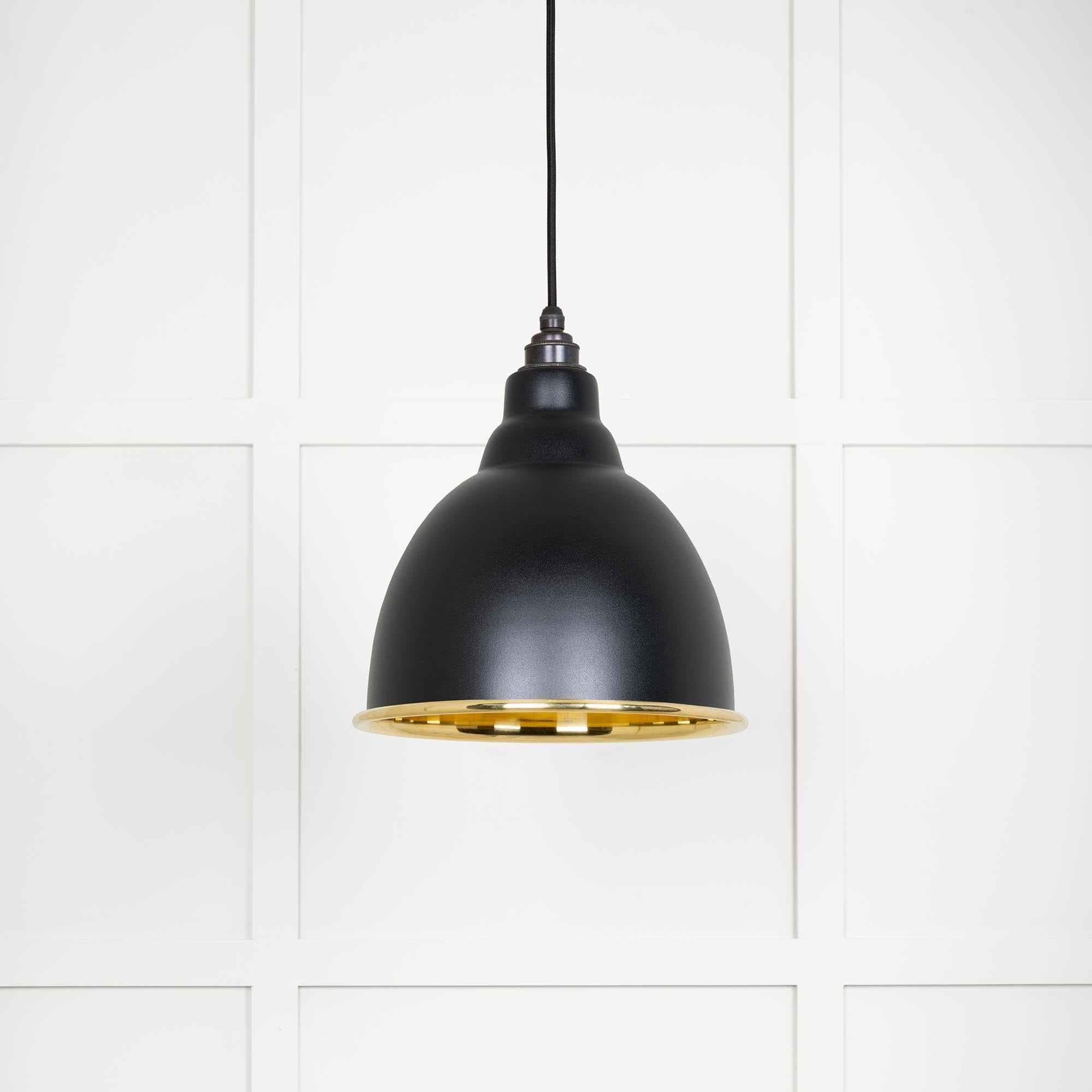 Smooth Brass Brindley Pendant | Elan Black - From The Anvil - EB London
