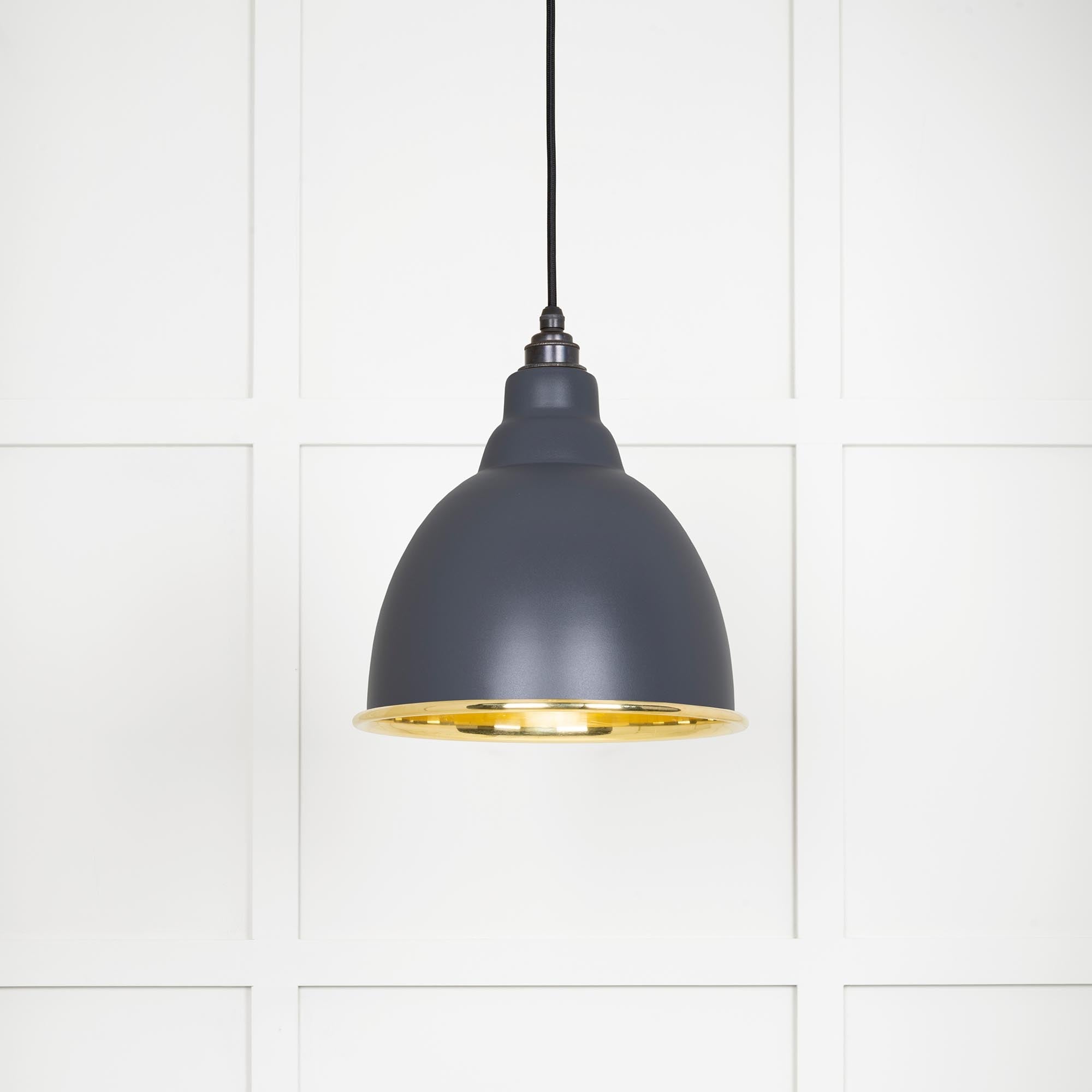 Smooth Brass Brindley Pendant | Slate - From The Anvil - EB London