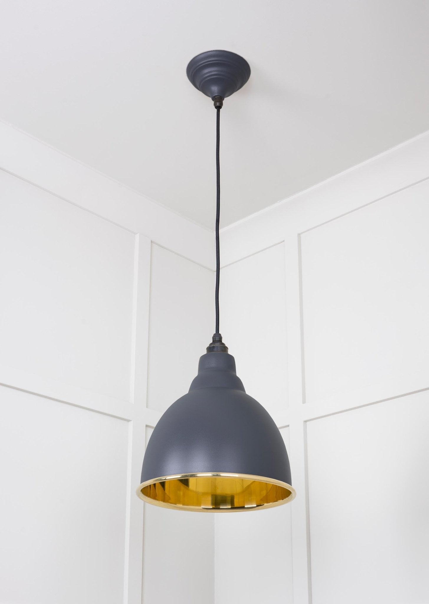 Smooth Brass Brindley Pendant | Slate - From The Anvil - EB London