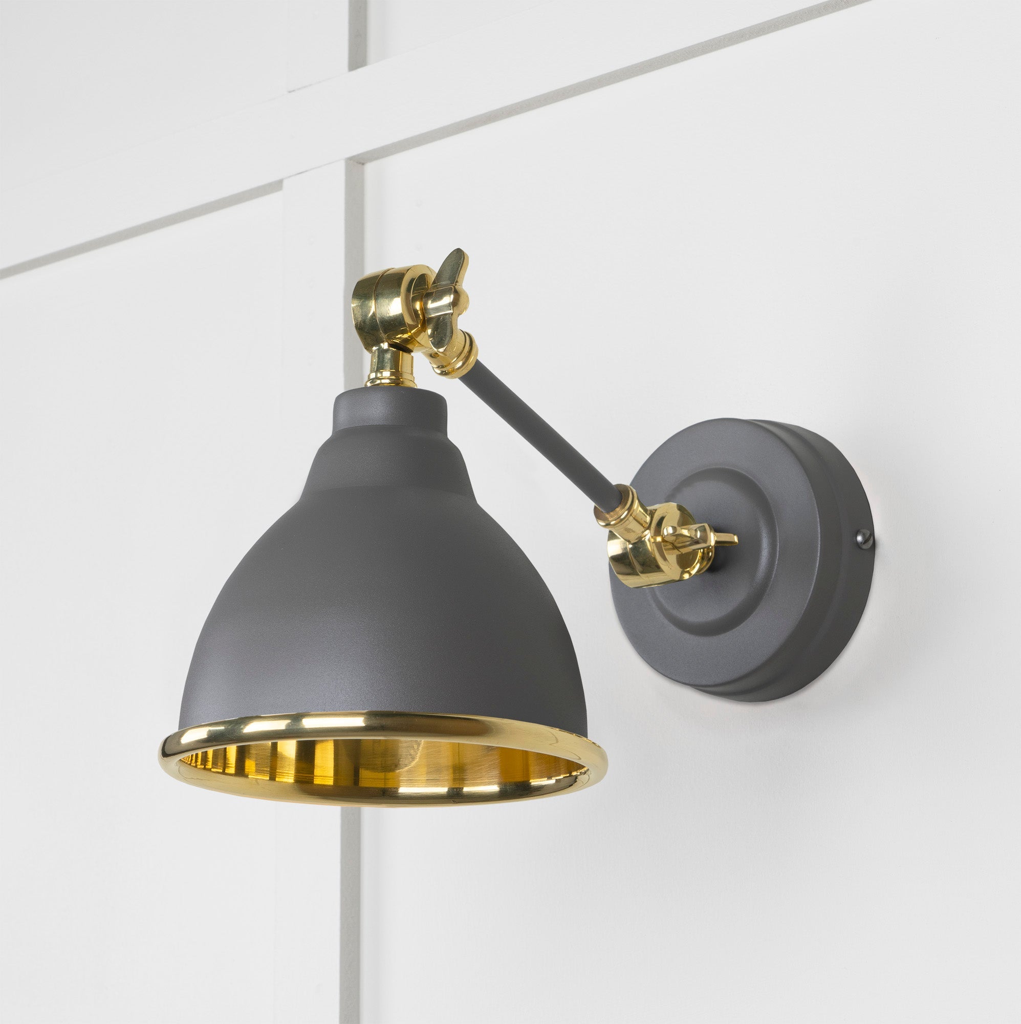 Smooth Brass Brindley Wall Light | Smooth Brass Bluff - From the Anvil - EB London