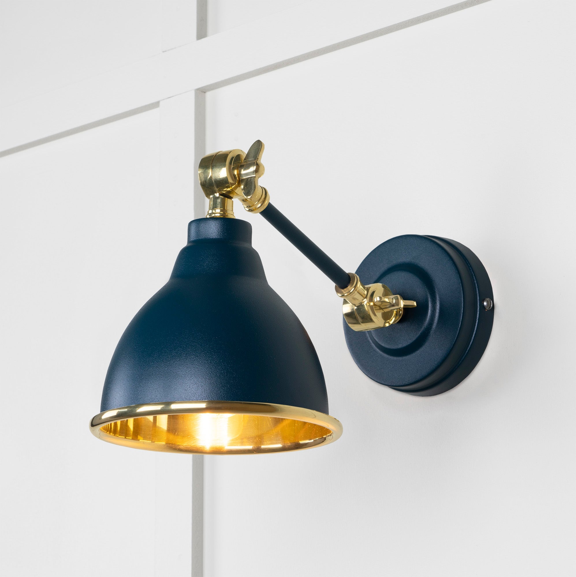 Smooth Brass Brindley Wall Light | Smooth Brass Dusk - From the Anvil - EB London