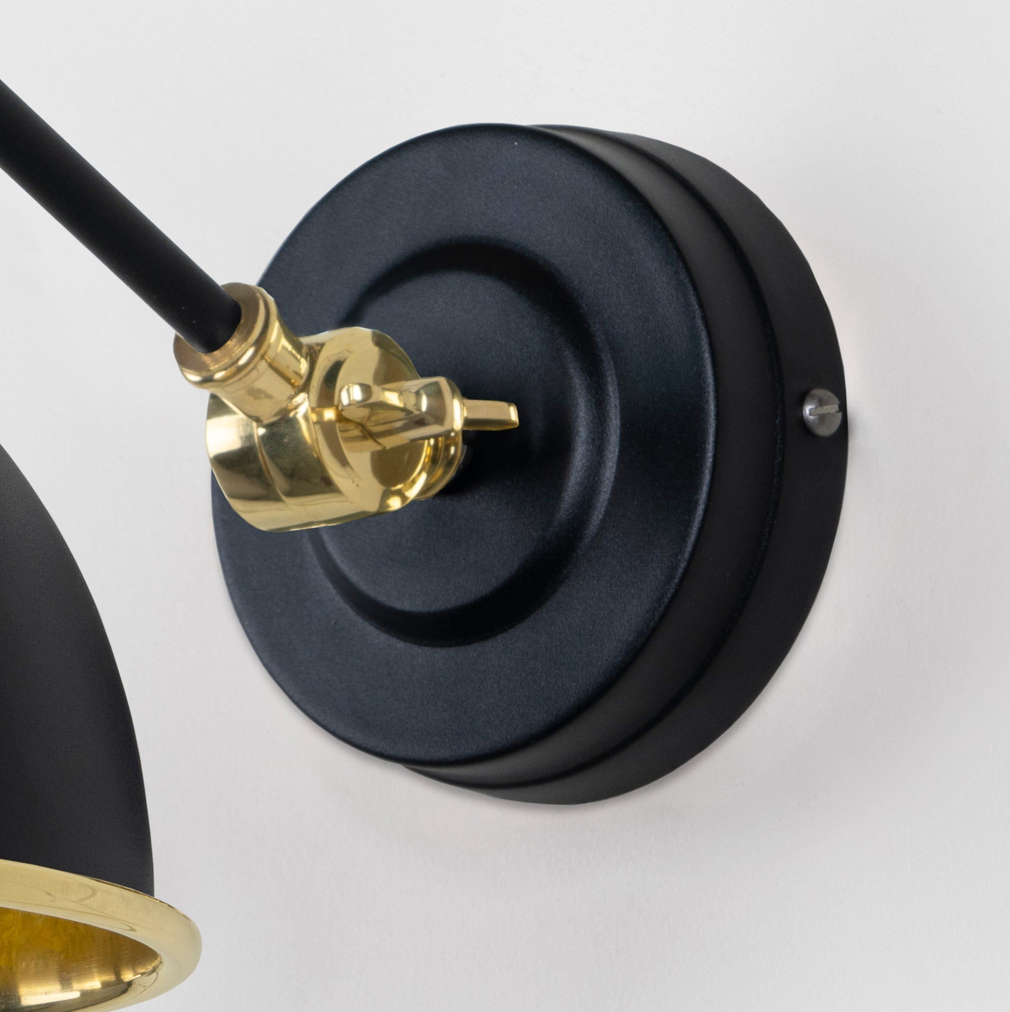 Smooth Brass Brindley Wall Light | Smooth Brass Elan Black - From the Anvil - EB London