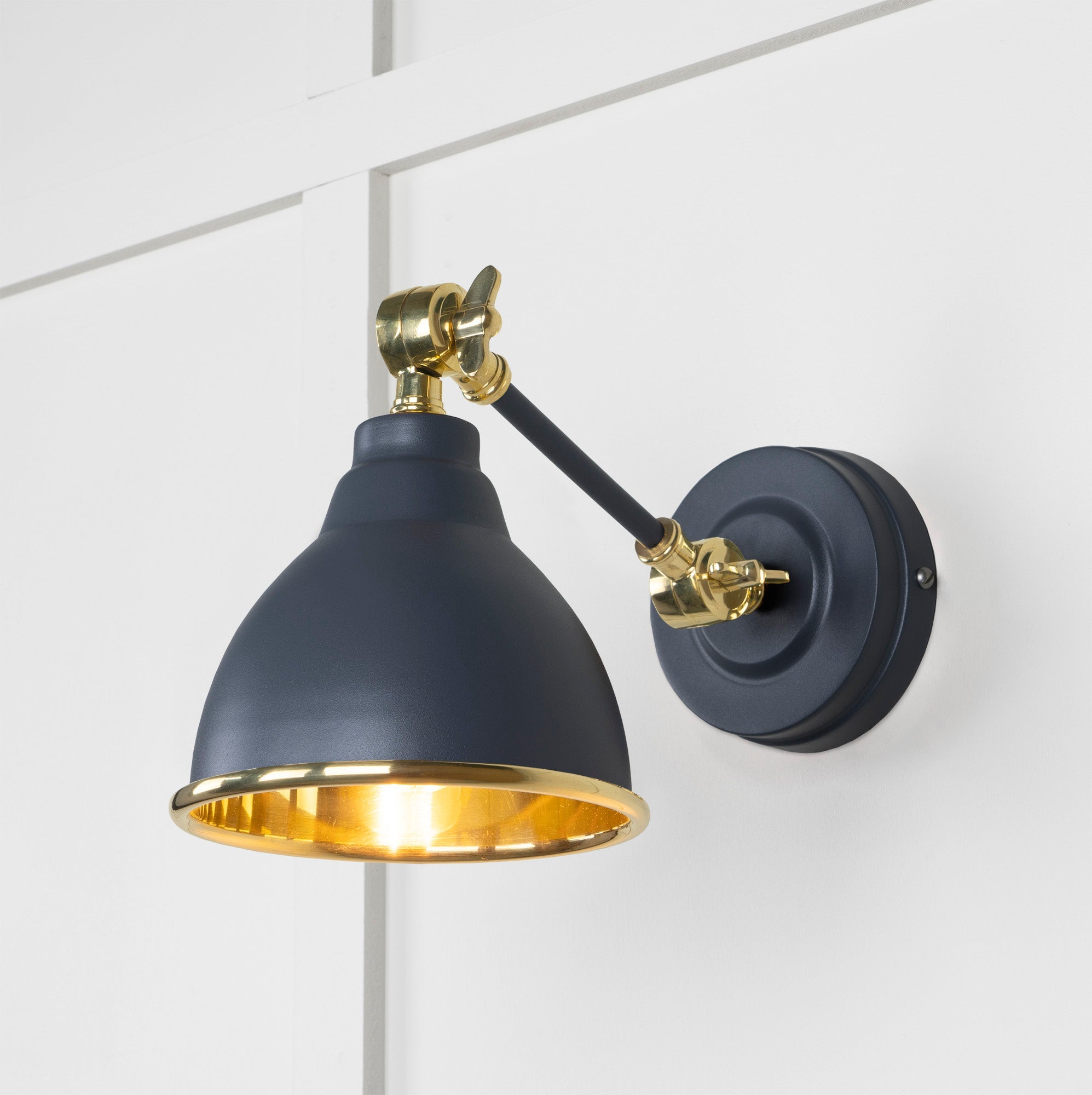Smooth Brass Brindley Wall Light | Smooth Brass Slate - From the Anvil - EB London
