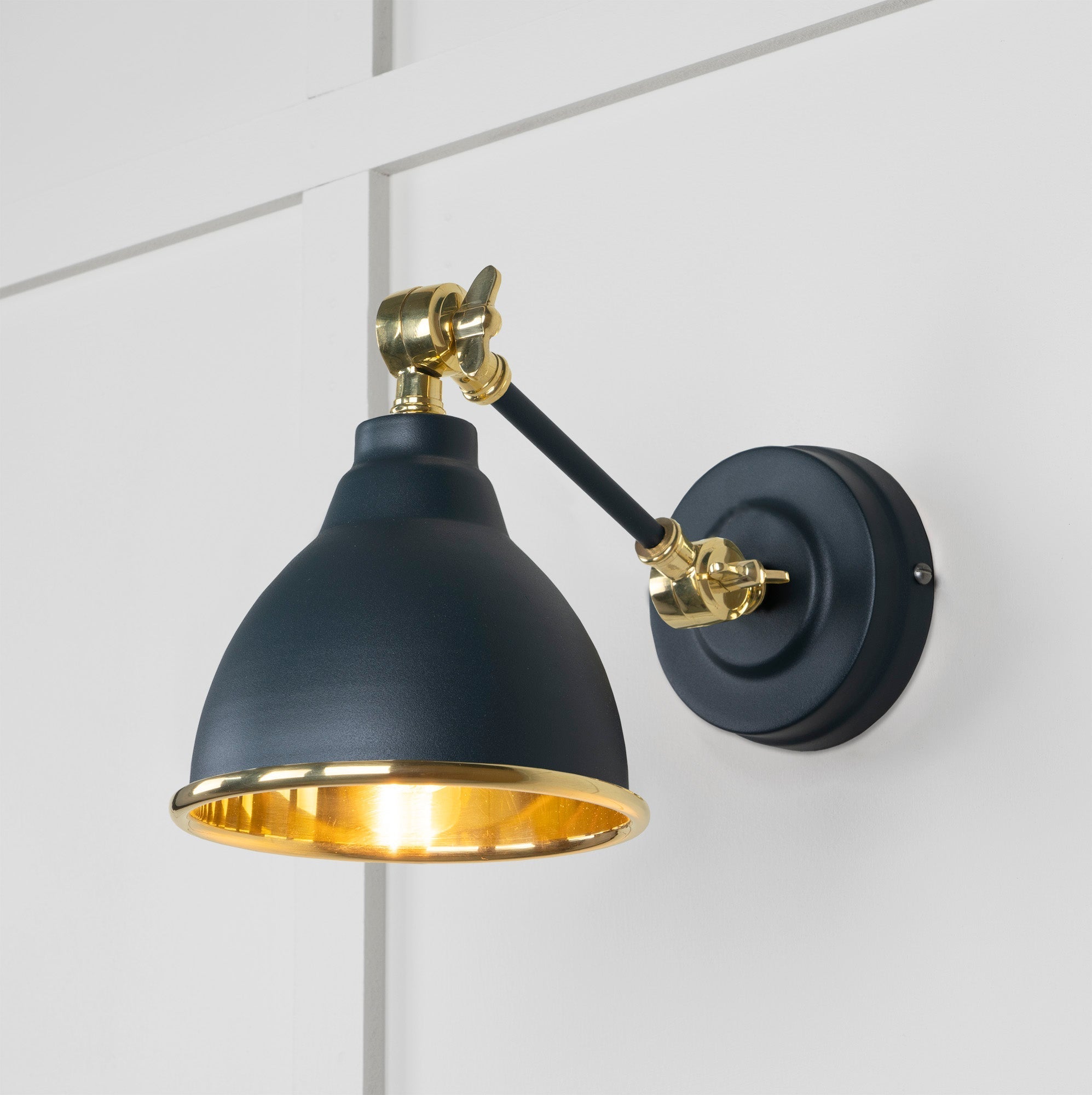 Smooth Brass Brindley Wall Light | Smooth Brass Soot - From the Anvil - EB London