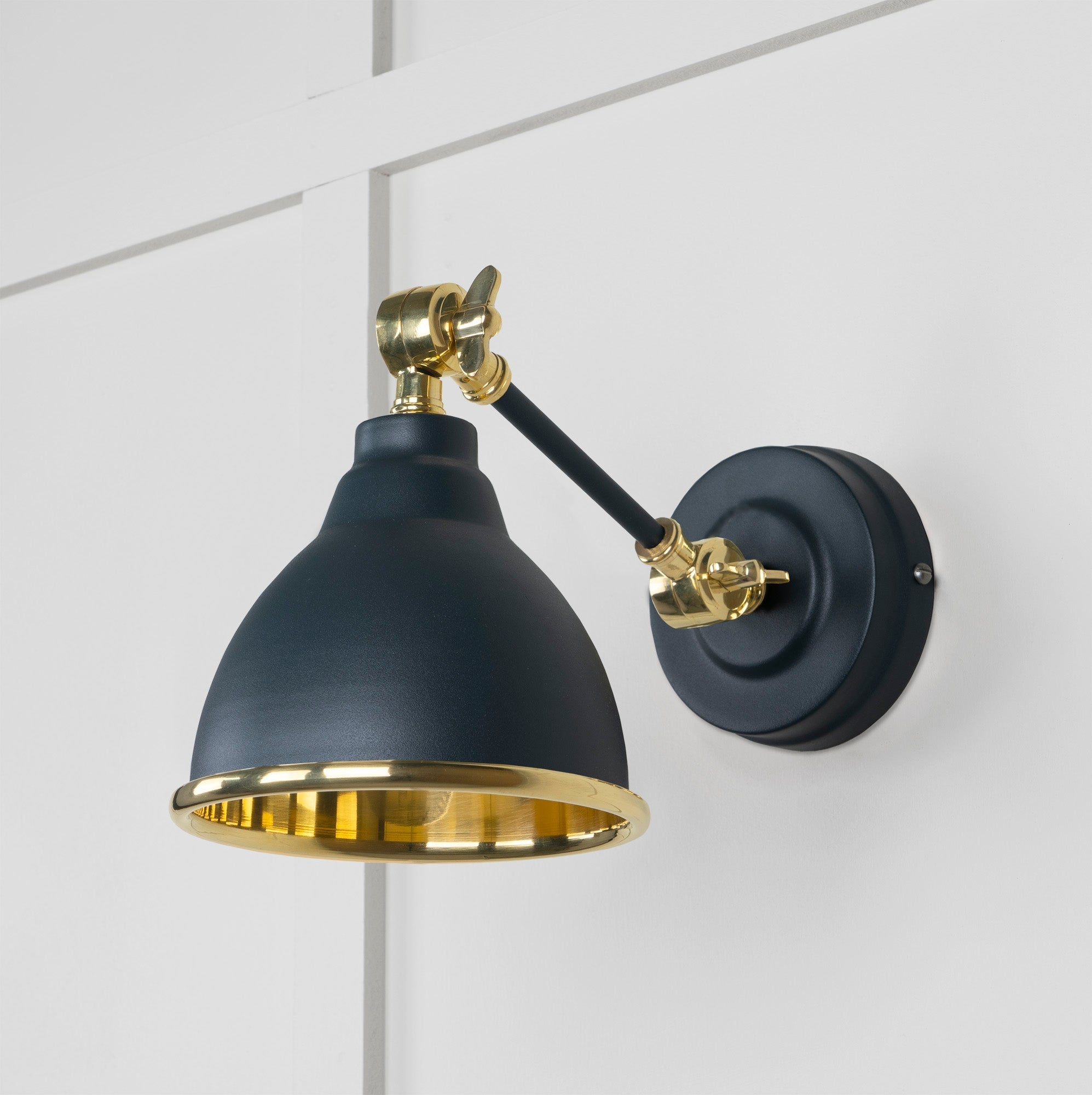 Smooth Brass Brindley Wall Light | Smooth Brass Soot - From the Anvil - EB London