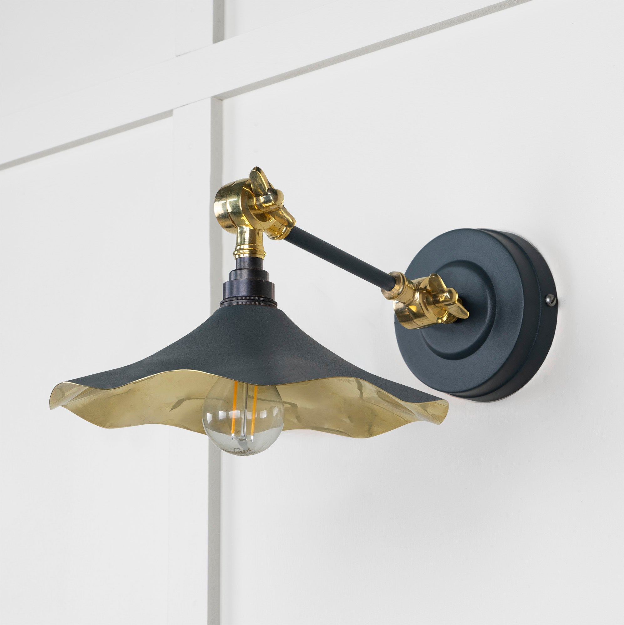 Smooth Brass Flora Wall Light | Soot - From The Anvil - EB London
