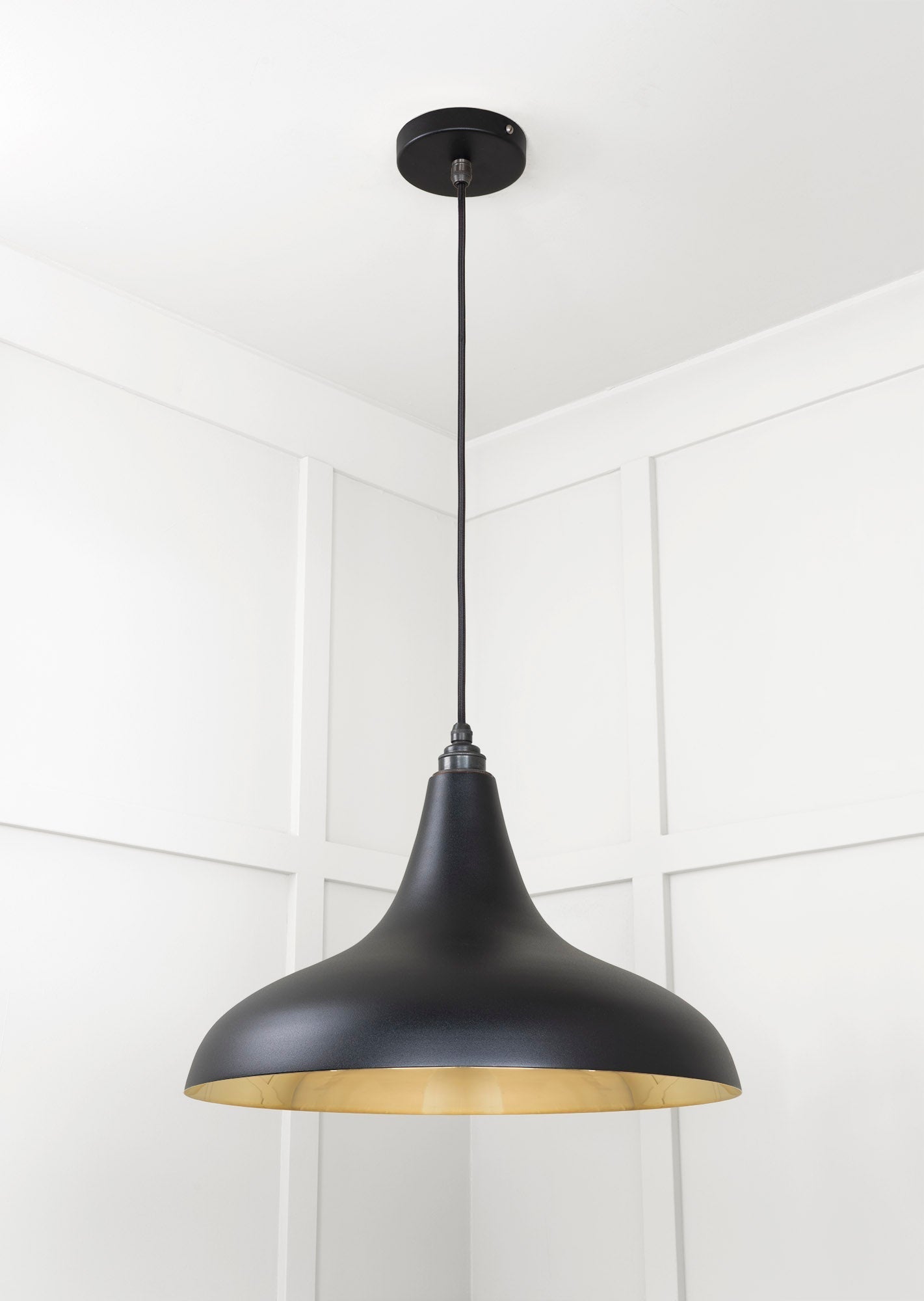 Smooth Brass Frankley Pendant | Elan Black - From The Anvil - EB London
