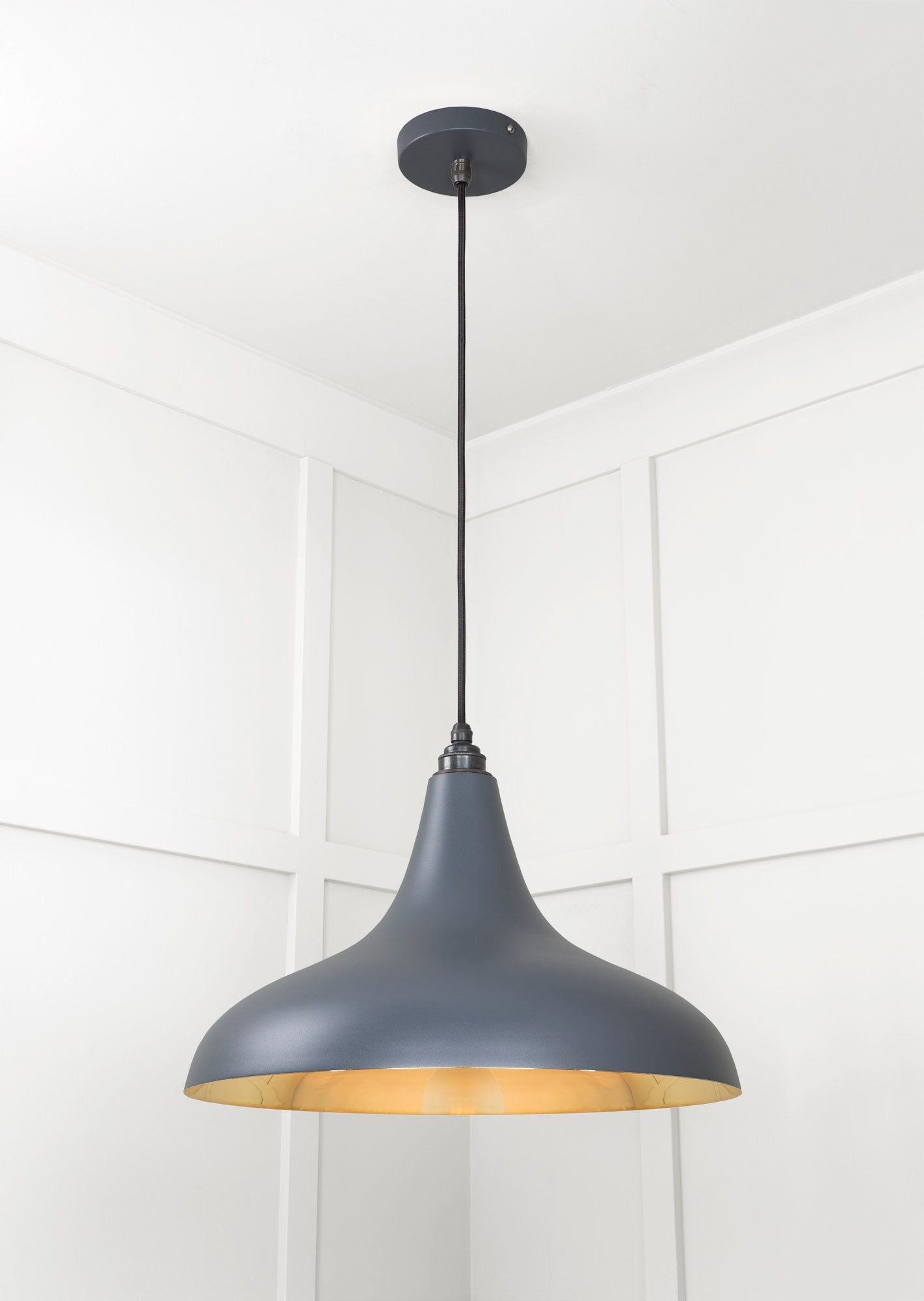 Smooth Brass Frankley Pendant | Slate - From The Anvil - EB London