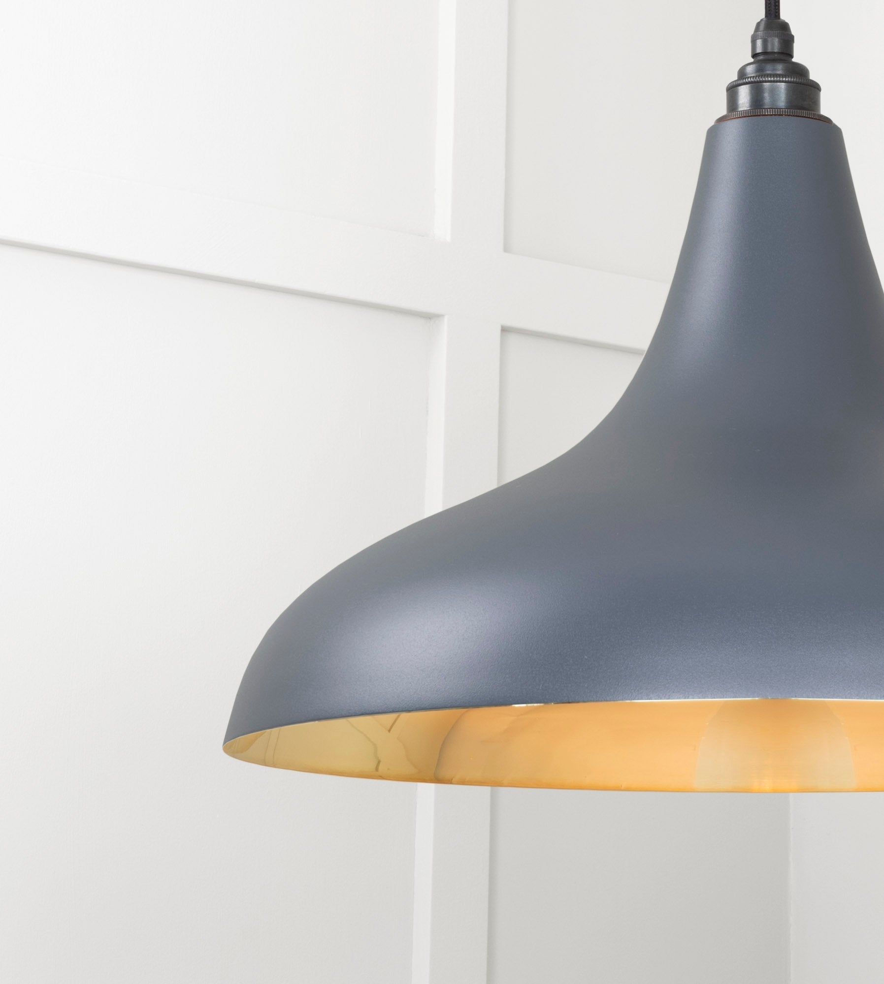 Smooth Brass Frankley Pendant | Slate - From The Anvil - EB London