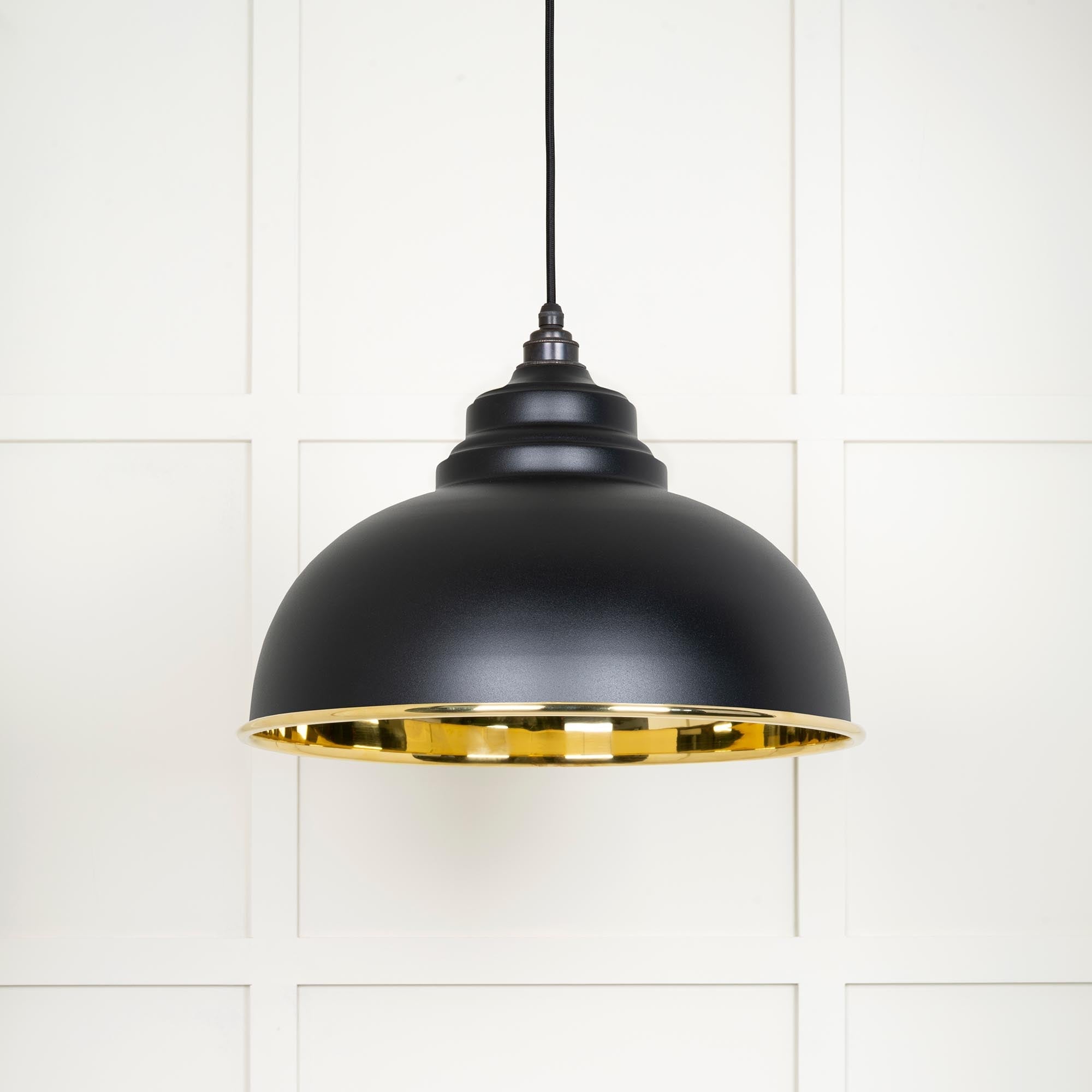 Smooth Brass Harborne Pendant | Elan Black - From The Anvil - EB London