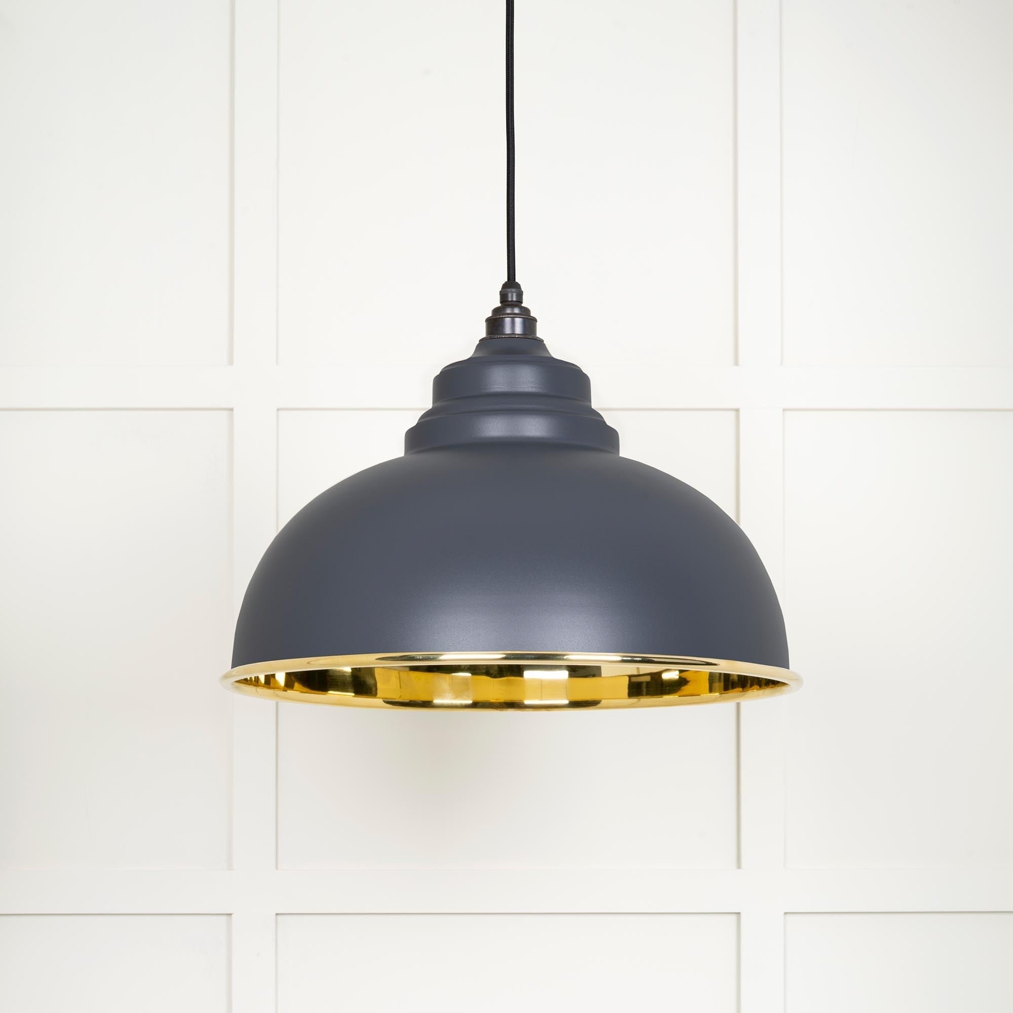 Smooth Brass Harborne Pendant | Slate - From The Anvil - EB London