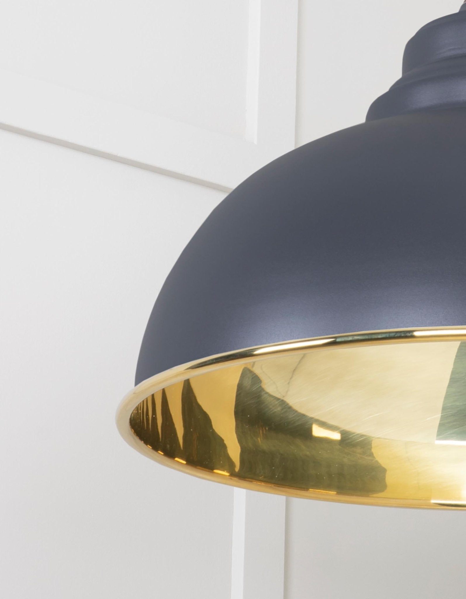 Smooth Brass Harborne Pendant | Slate - From The Anvil - EB London
