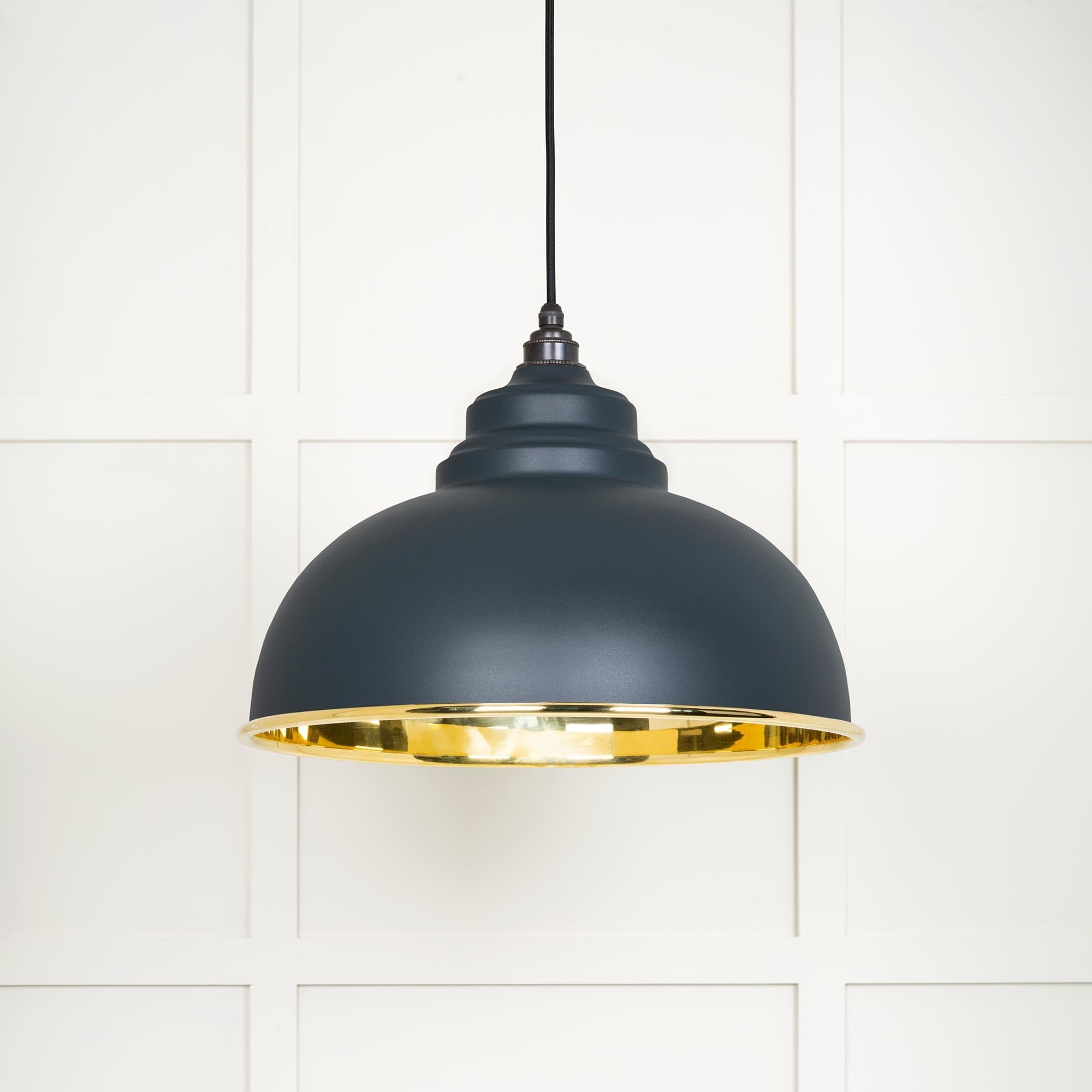 Smooth Brass Harborne Pendant | Soot - From The Anvil - EB London