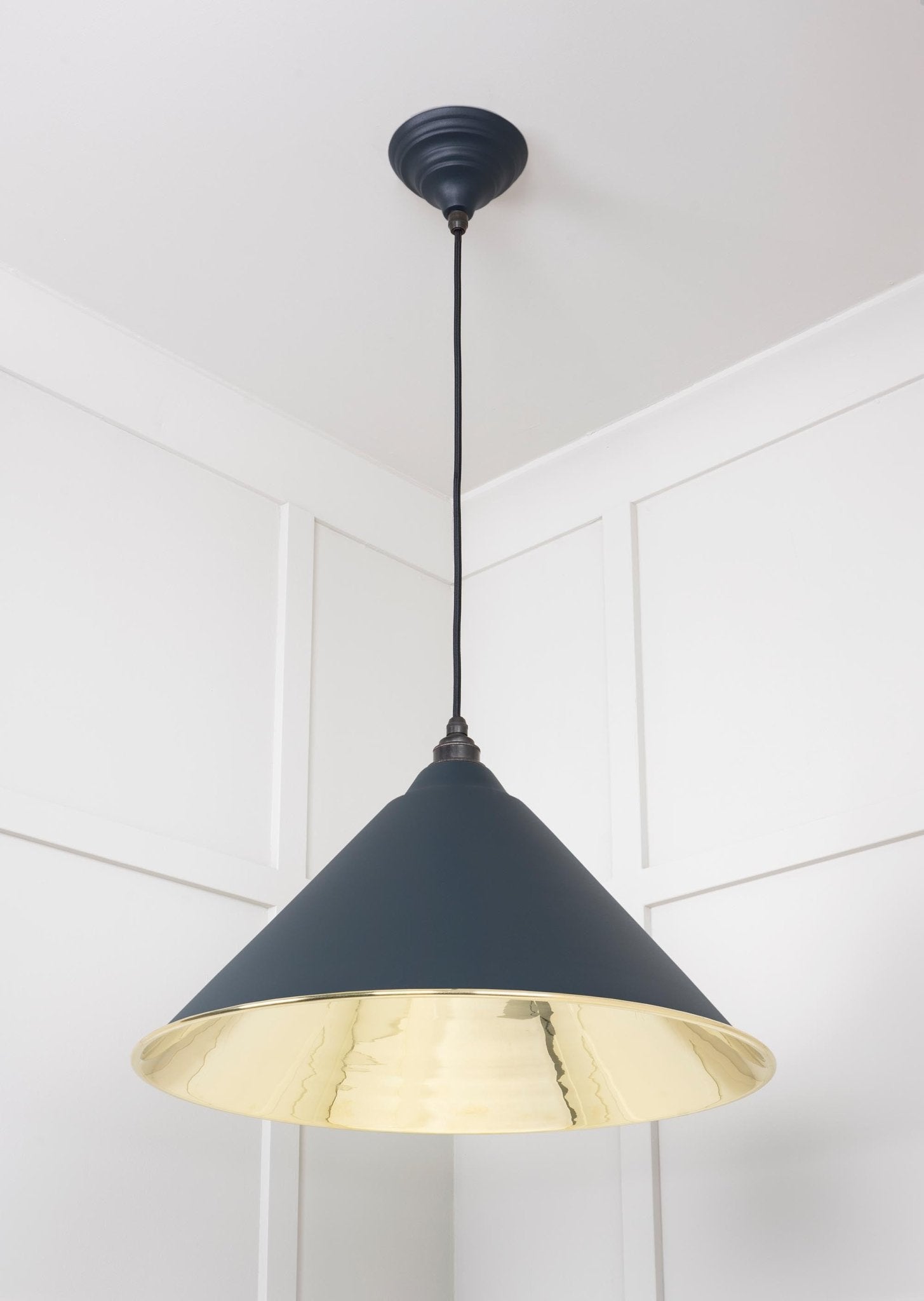 Smooth Brass Hockley Pendant | Soot - From The Anvil - EB London