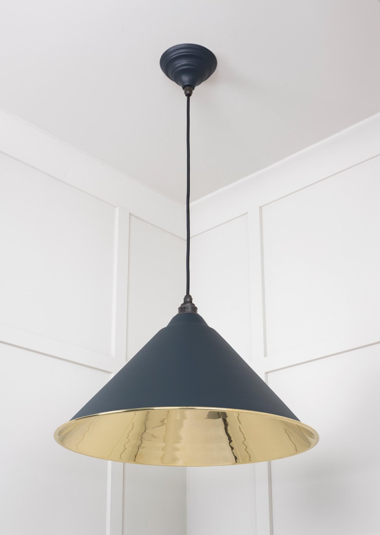Smooth Brass Hockley Pendant | Soot - From The Anvil - EB London