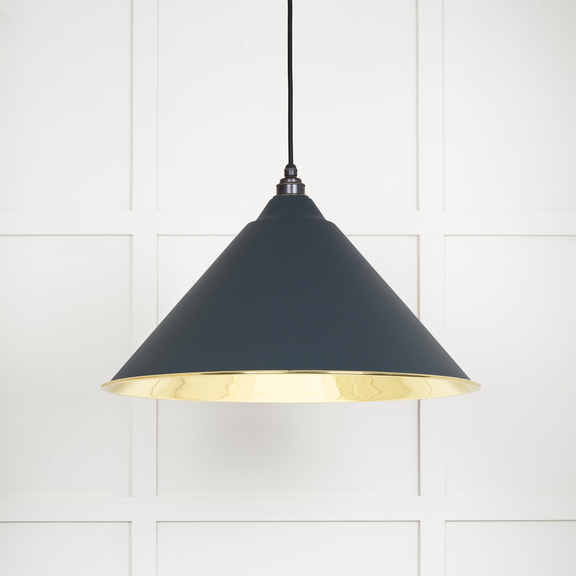 Smooth Brass Hockley Pendant | Soot - From The Anvil - EB London