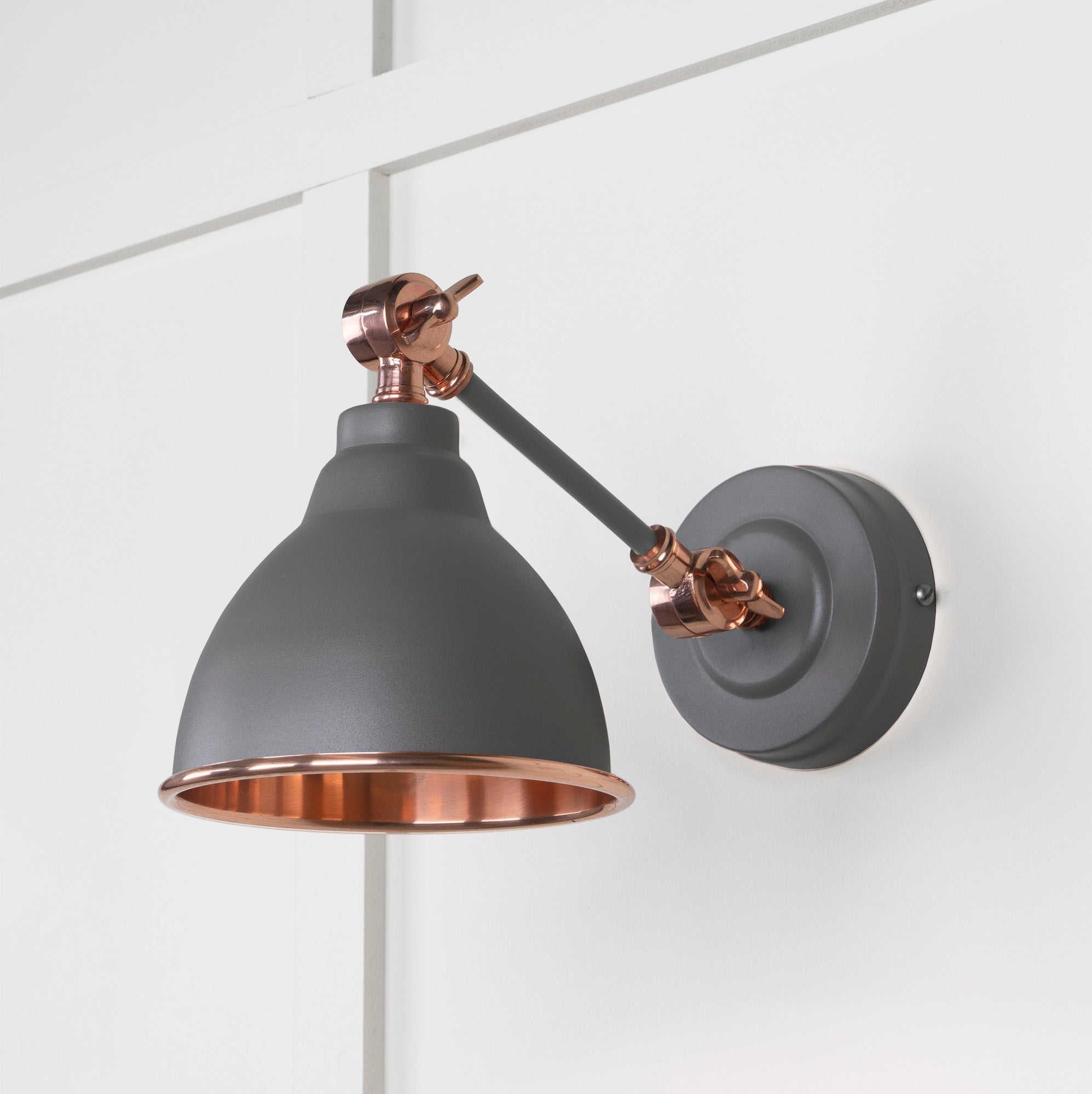 Smooth Copper Brindley Wall Light | Smooth Copper Bluff - From the Anvil - EB London