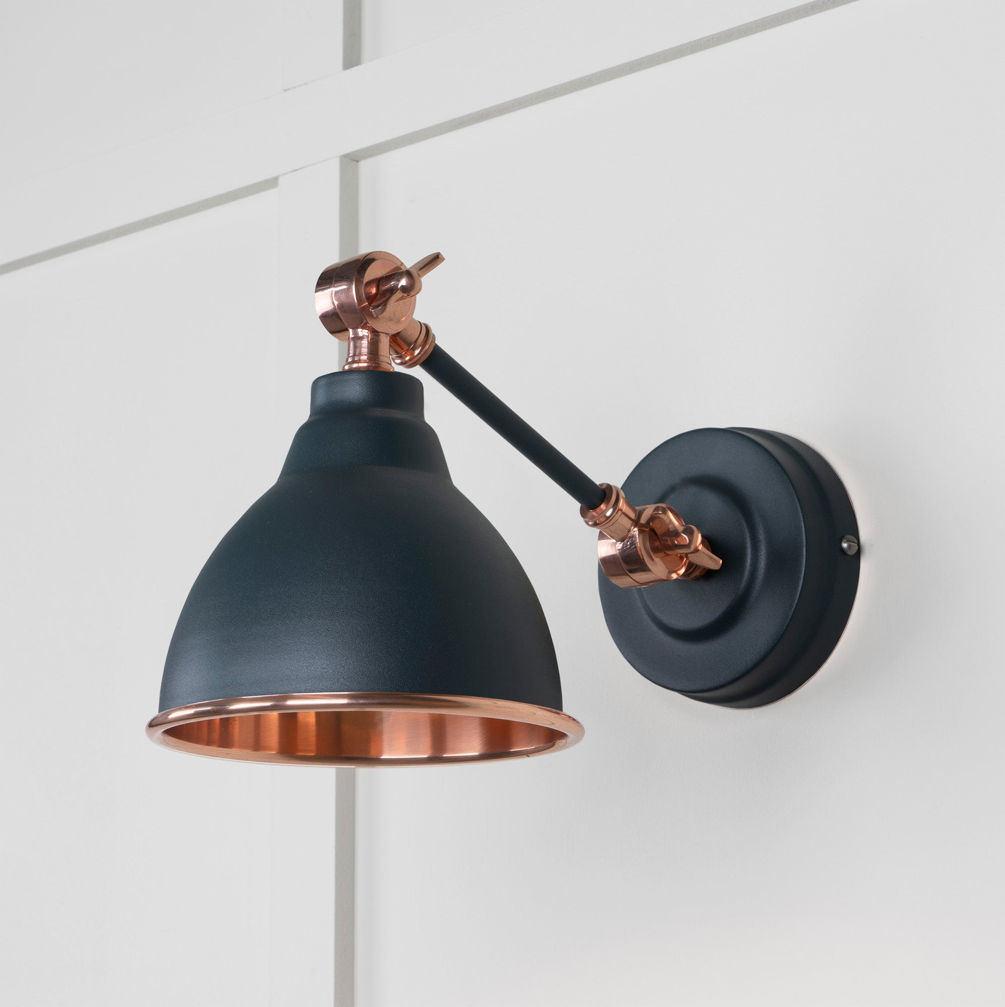Smooth Copper Brindley Wall Light | Smooth Copper Soot - From the Anvil - EB London