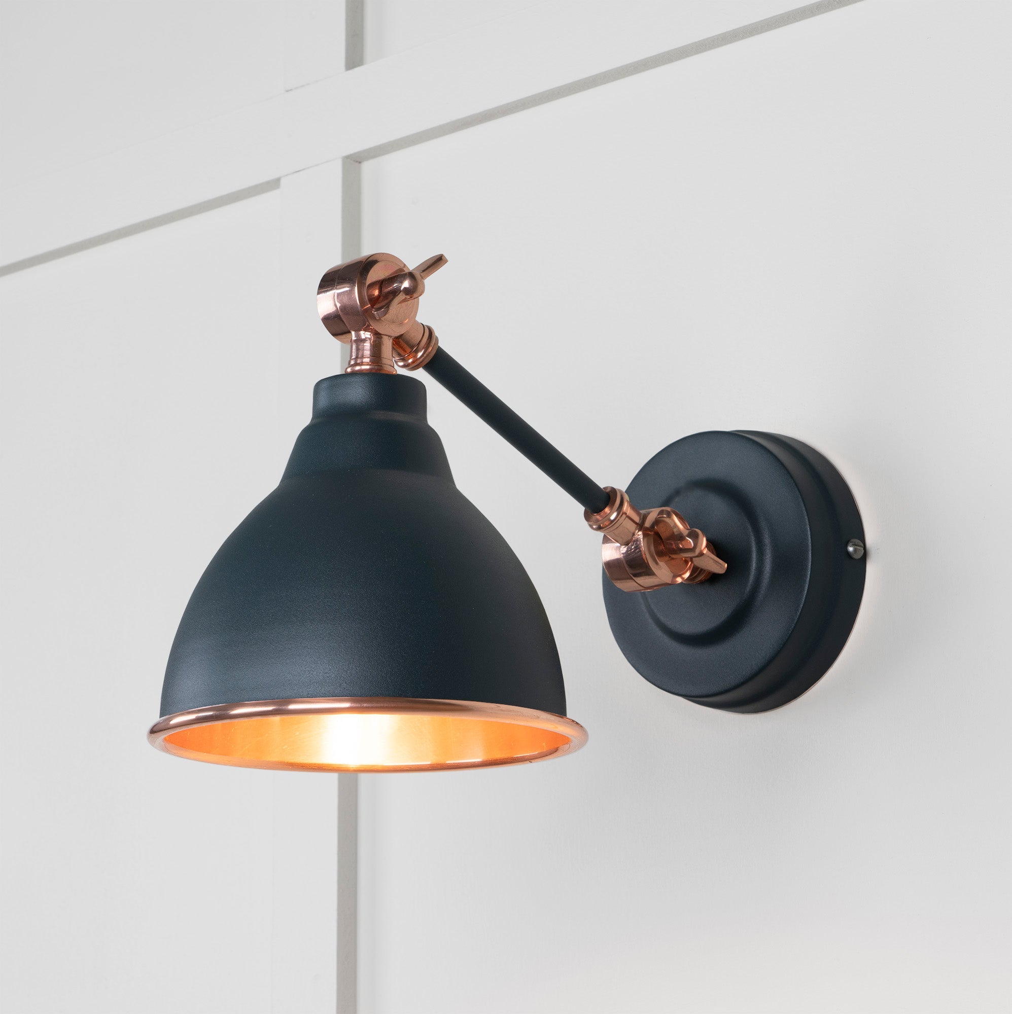 Smooth Copper Brindley Wall Light | Smooth Copper Soot - From the Anvil - EB London