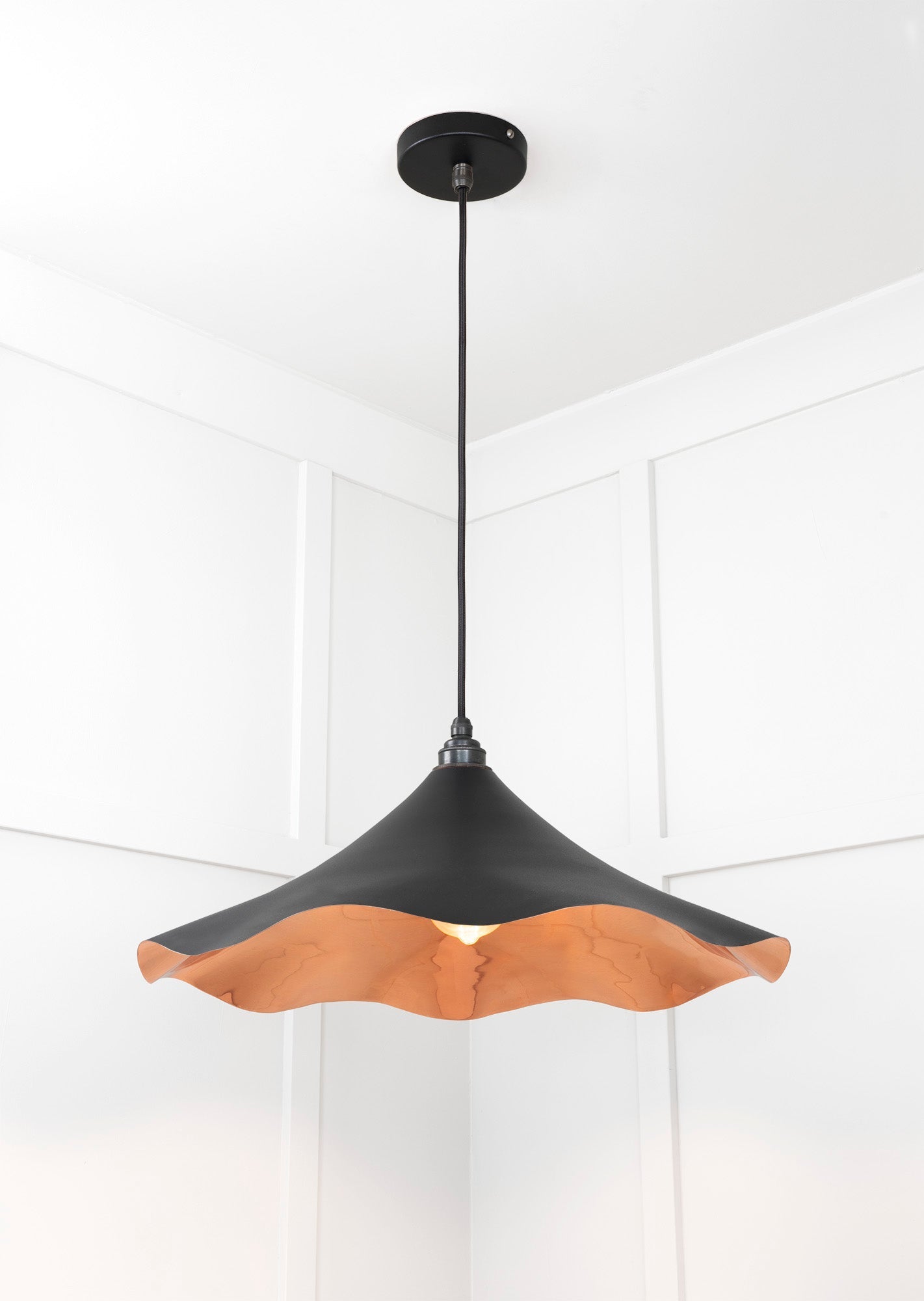 Smooth Copper Flora Pendant | Elan Black - From The Anvil - EB London