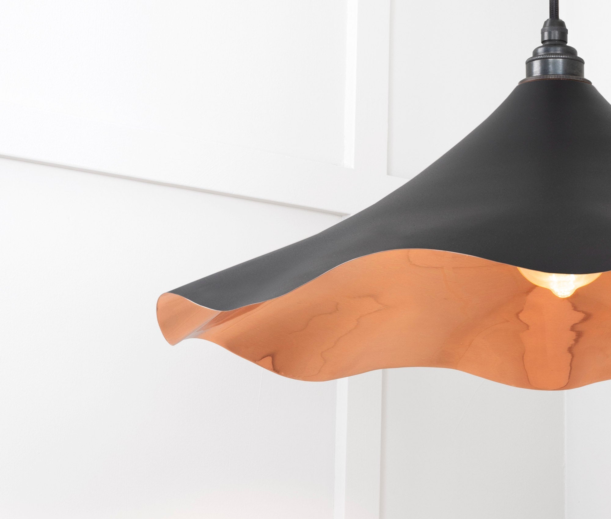 Smooth Copper Flora Pendant | Elan Black - From The Anvil - EB London