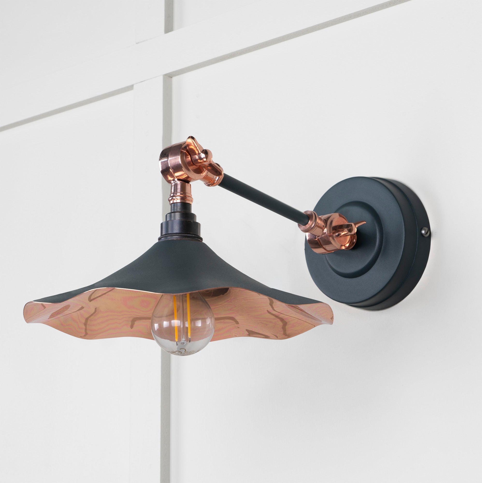 Smooth Copper Flora Wall Light | Smooth Copper Soot - From the Anvil - EB London