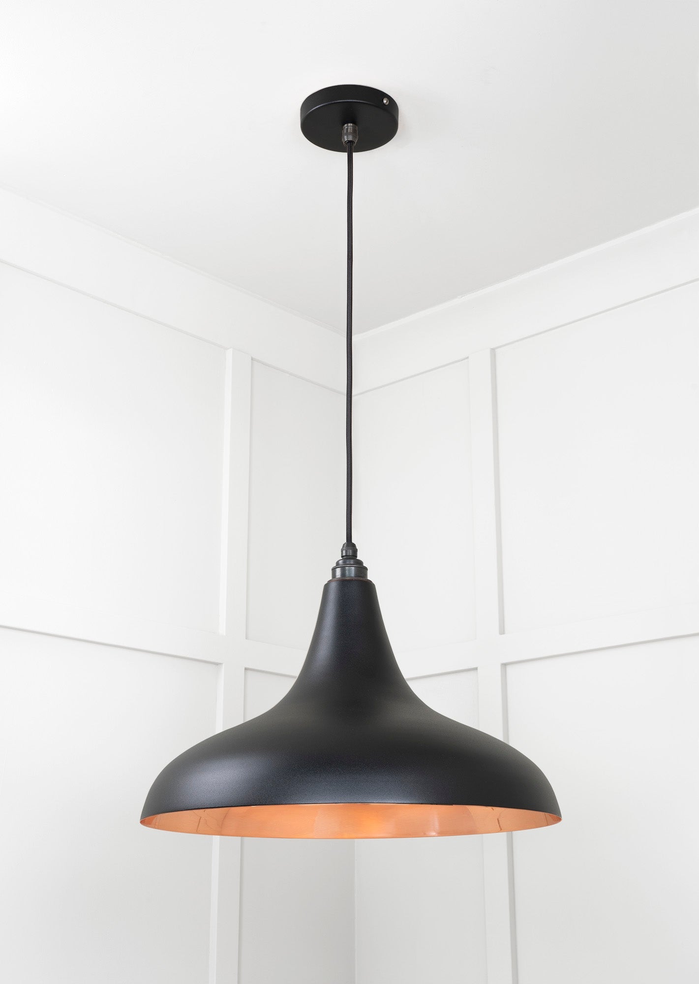 Smooth Copper Frankley Pendant | Elan Black - From The Anvil - EB London