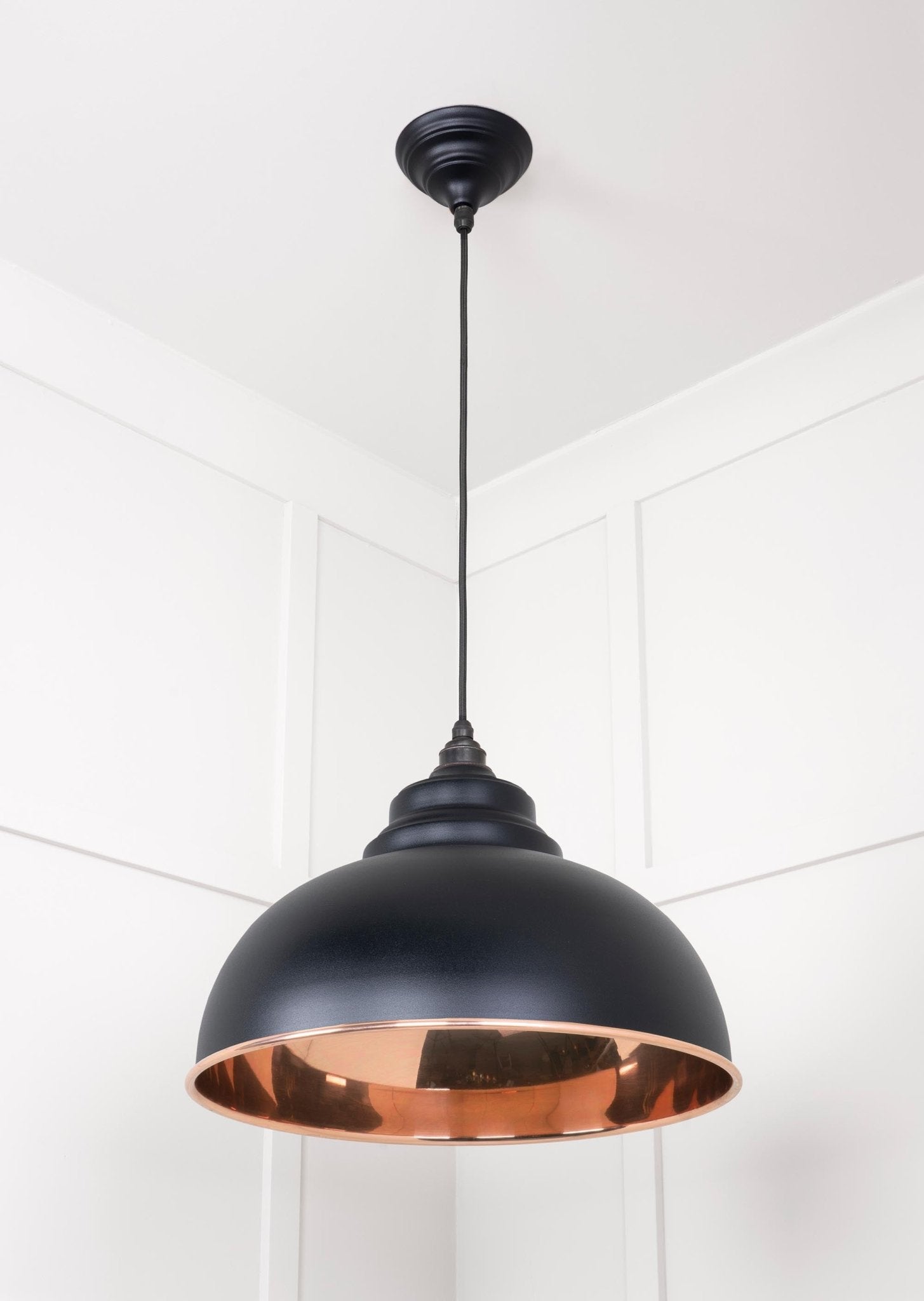 Smooth Copper Harborne Pendant | Elan Black - From The Anvil - EB London