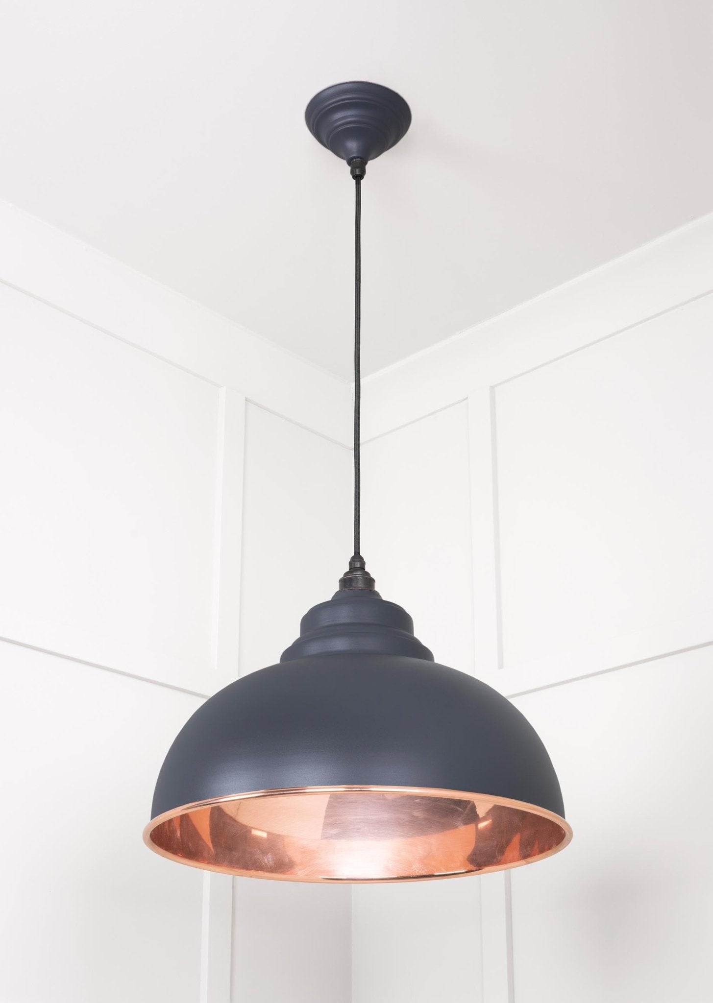 Smooth Copper Harborne Pendant | Slate - From The Anvil - EB London