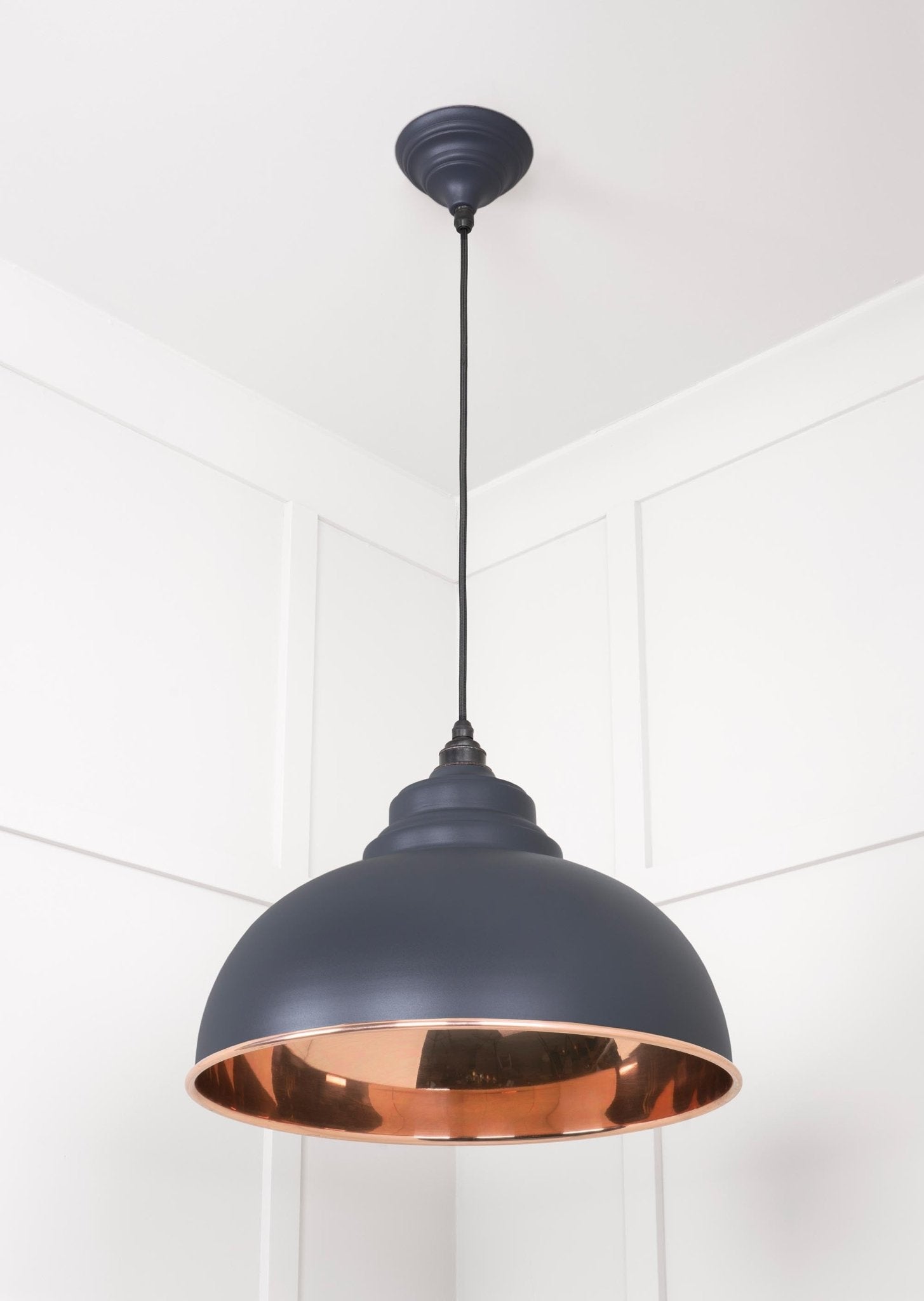 Smooth Copper Harborne Pendant | Slate - From The Anvil - EB London