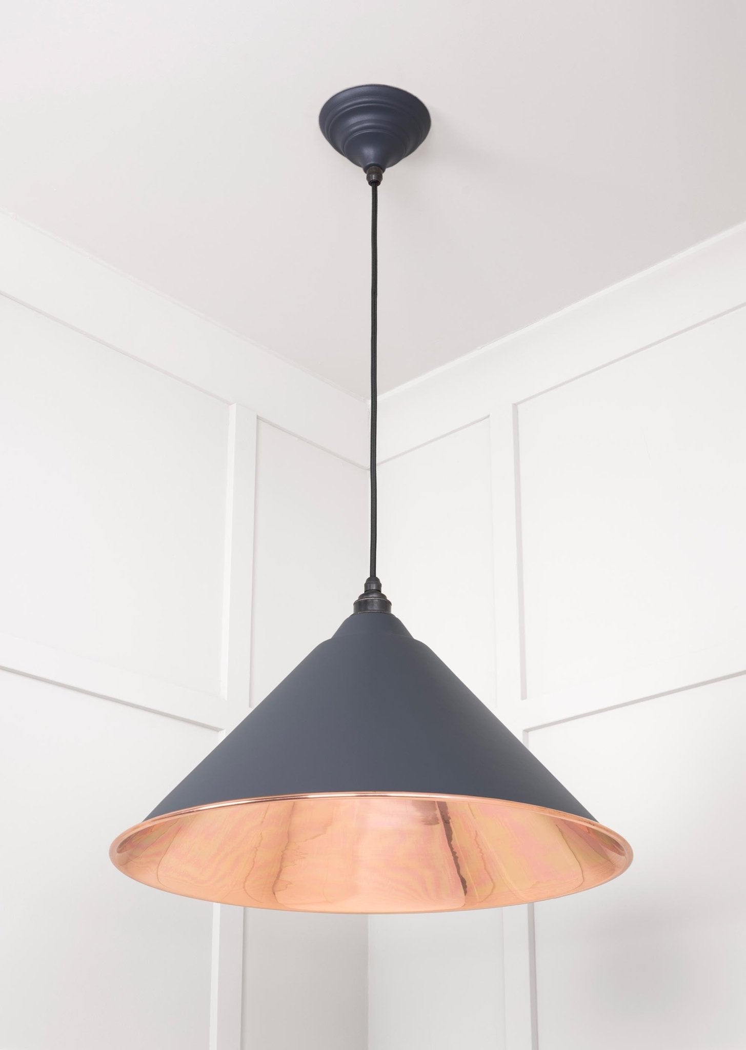 Smooth Copper Hockley Pendant | Slate - From The Anvil - EB London