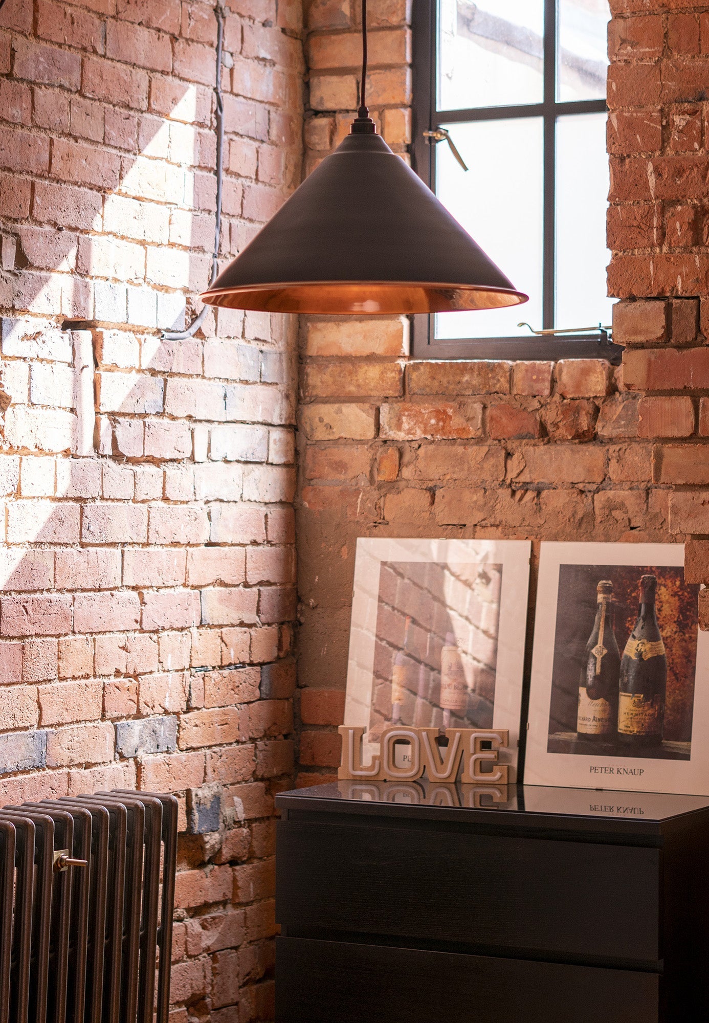 Smooth Copper Hockley Pendant | Soot - From The Anvil - EB London